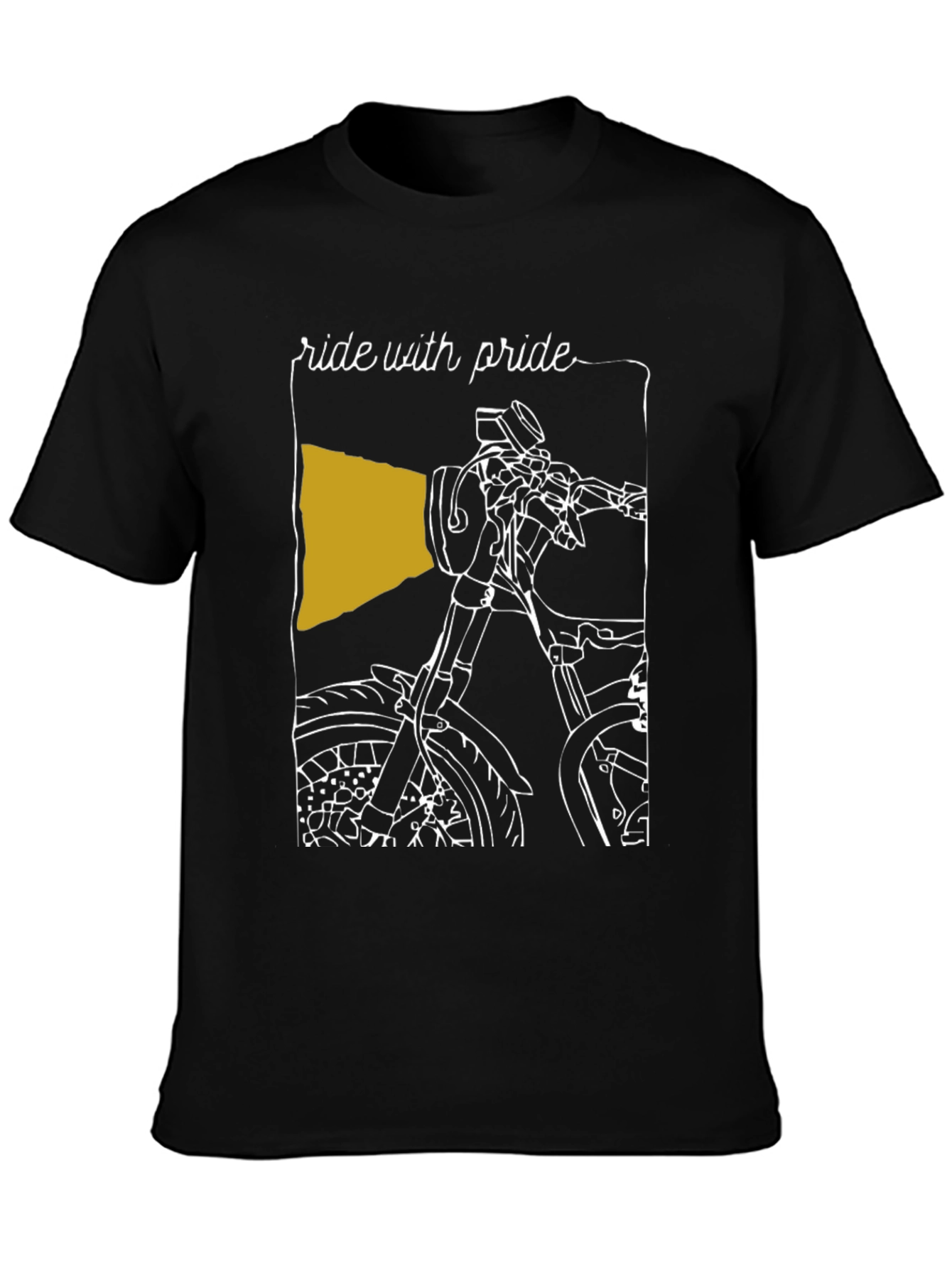 Black Ride with Pride T-Shirt - Motorcycle Design view 3