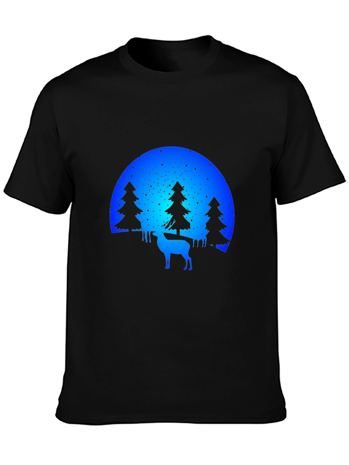 Black Nature Deer Silhouette Graphic Tee view 3