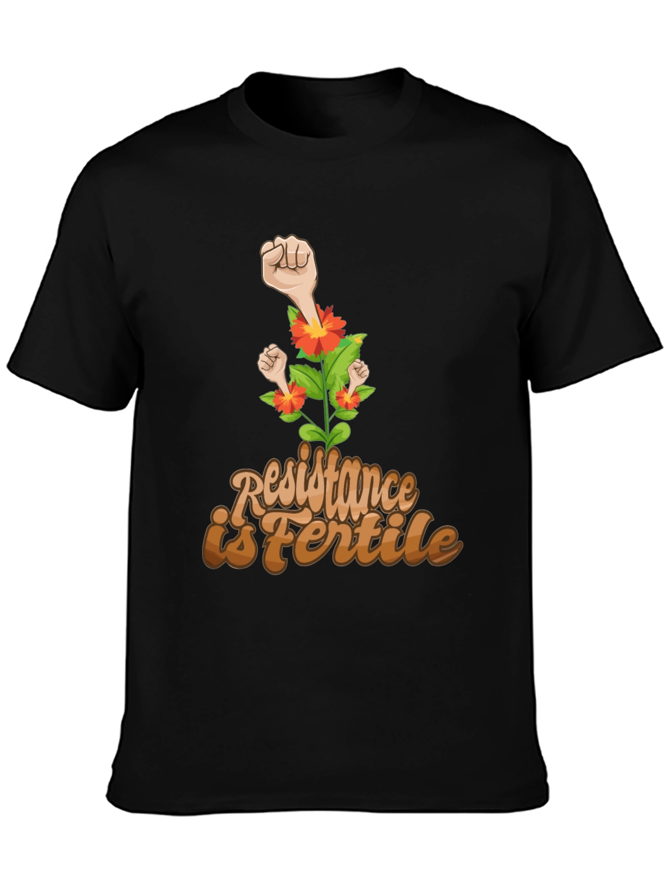 Black Resistance Is Fertile Graphic Tee view 3