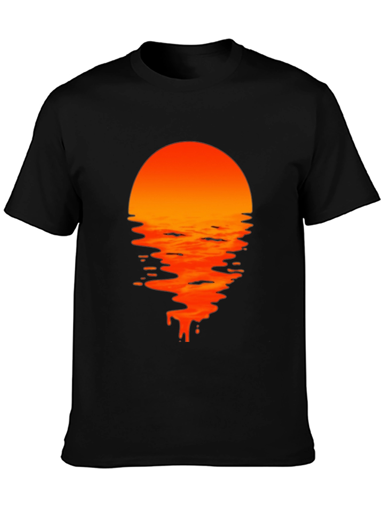 Black Sunset Drip Graphic Tee - Black view 3