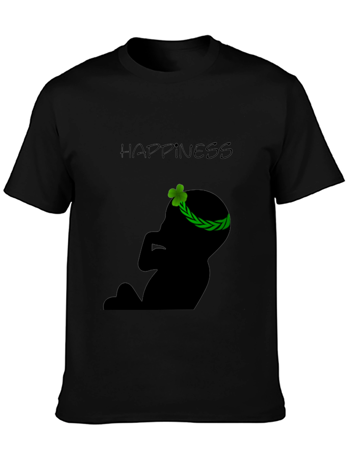 Black Happiness Baby Silhouette Black T-Shirt view 3