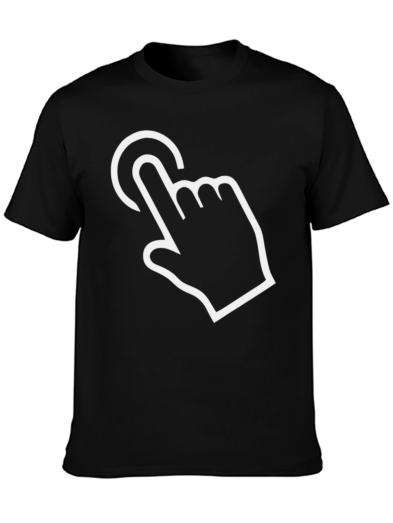Black Touchscreen Hand Graphic Black T-Shirt view 3