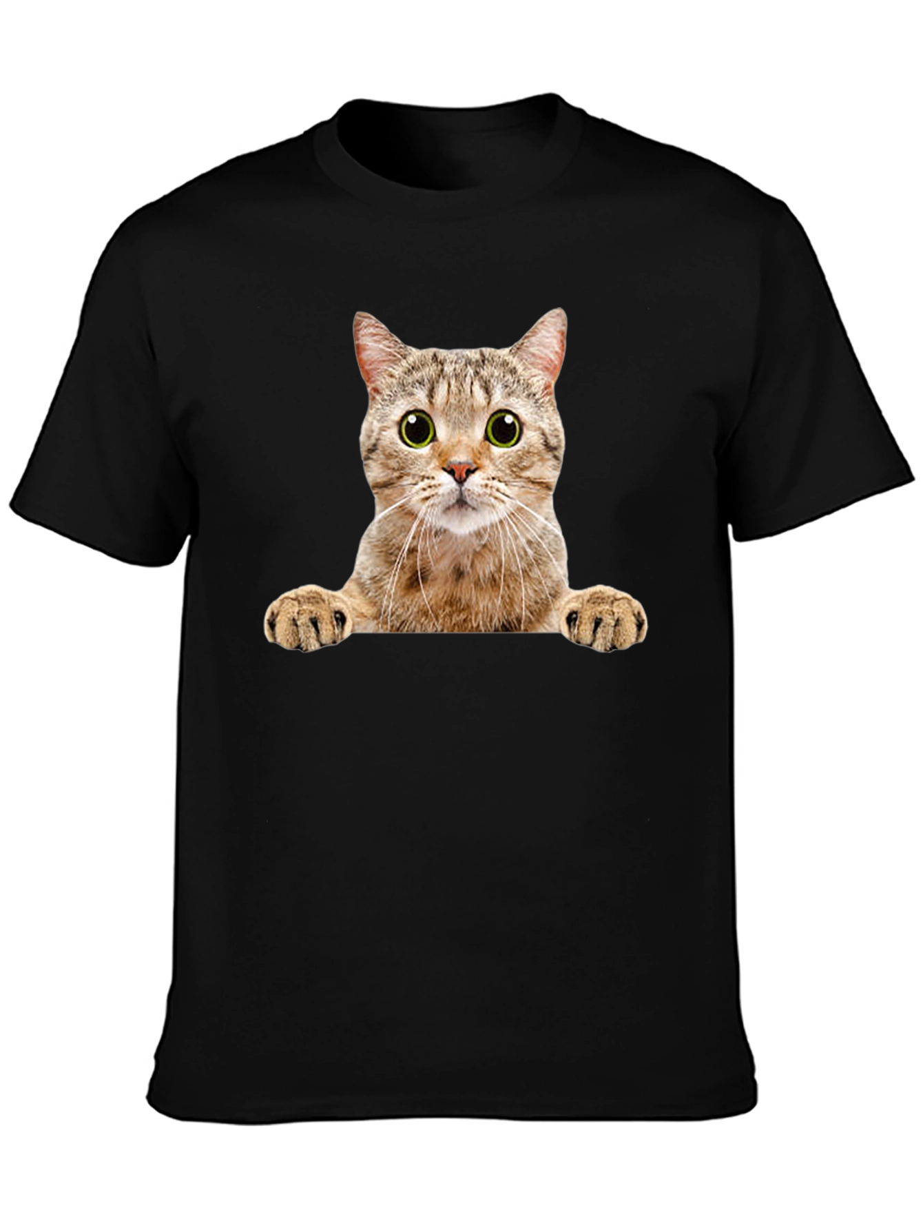 Black Cat Peeking T-Shirt - Novelty Animal Graphic Tee view 3