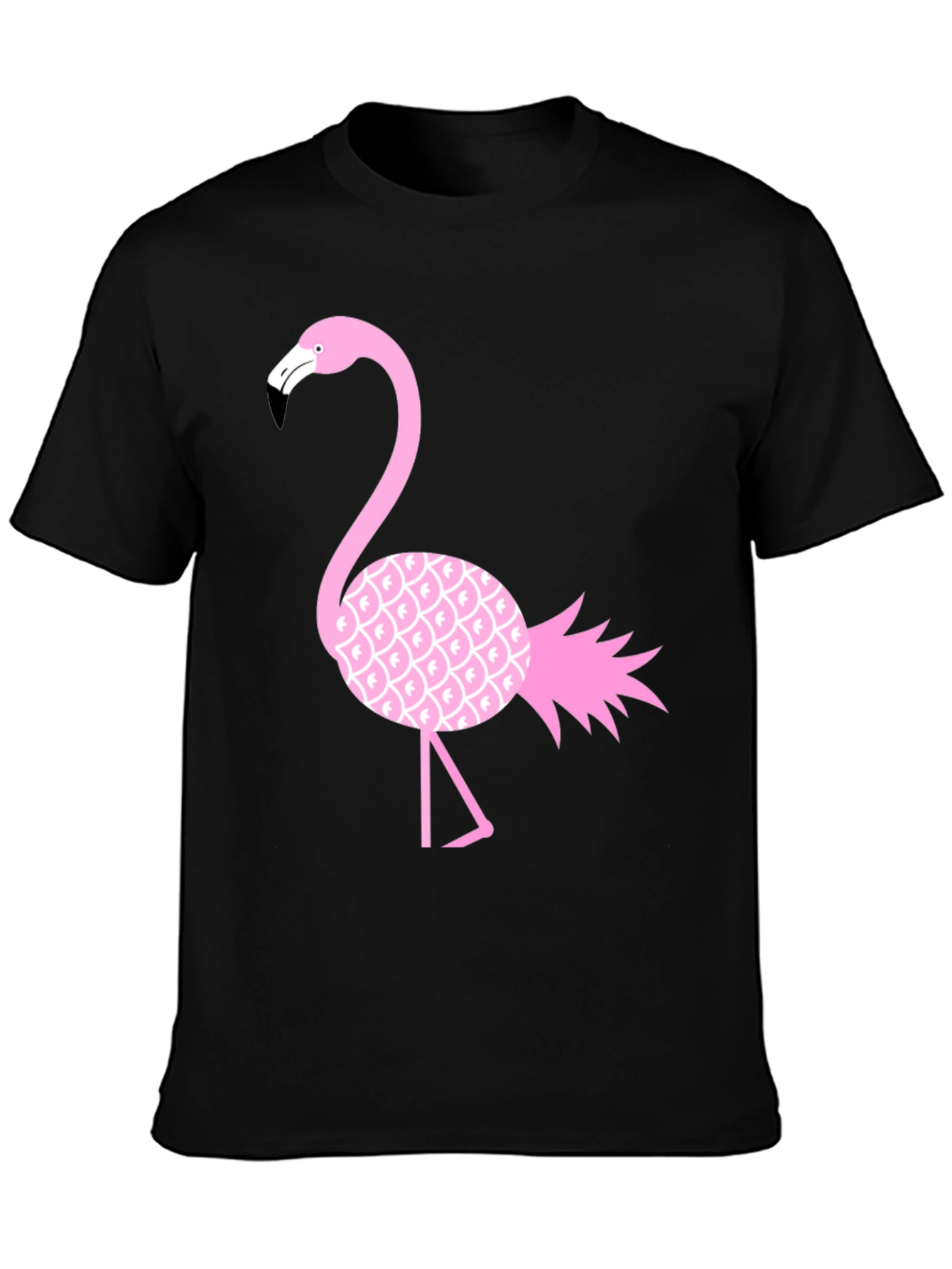 Black Black Flamingo Pineapple T-Shirt view 3