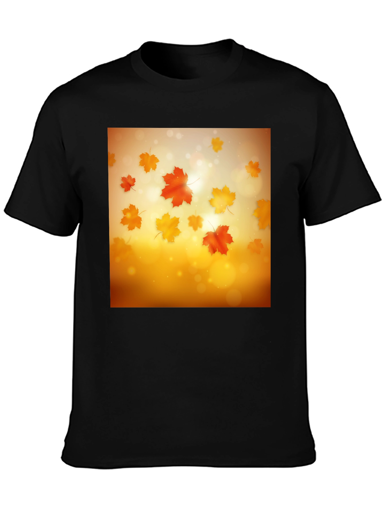 Black Autumn Leaves T-Shirt - Seasonal Style view 3