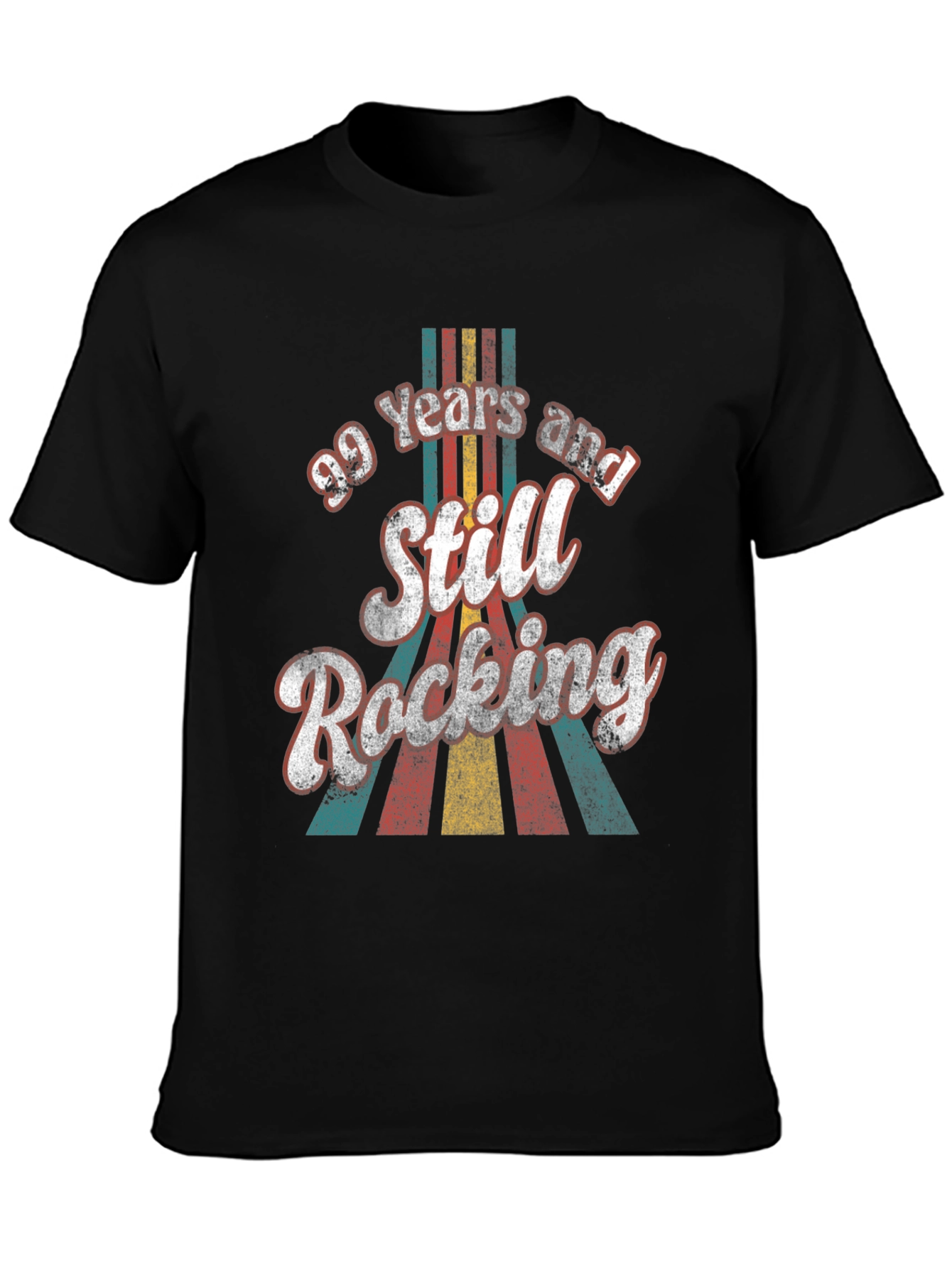 Black 99 Years Still Rocking Retro Birthday T-Shirt view 3