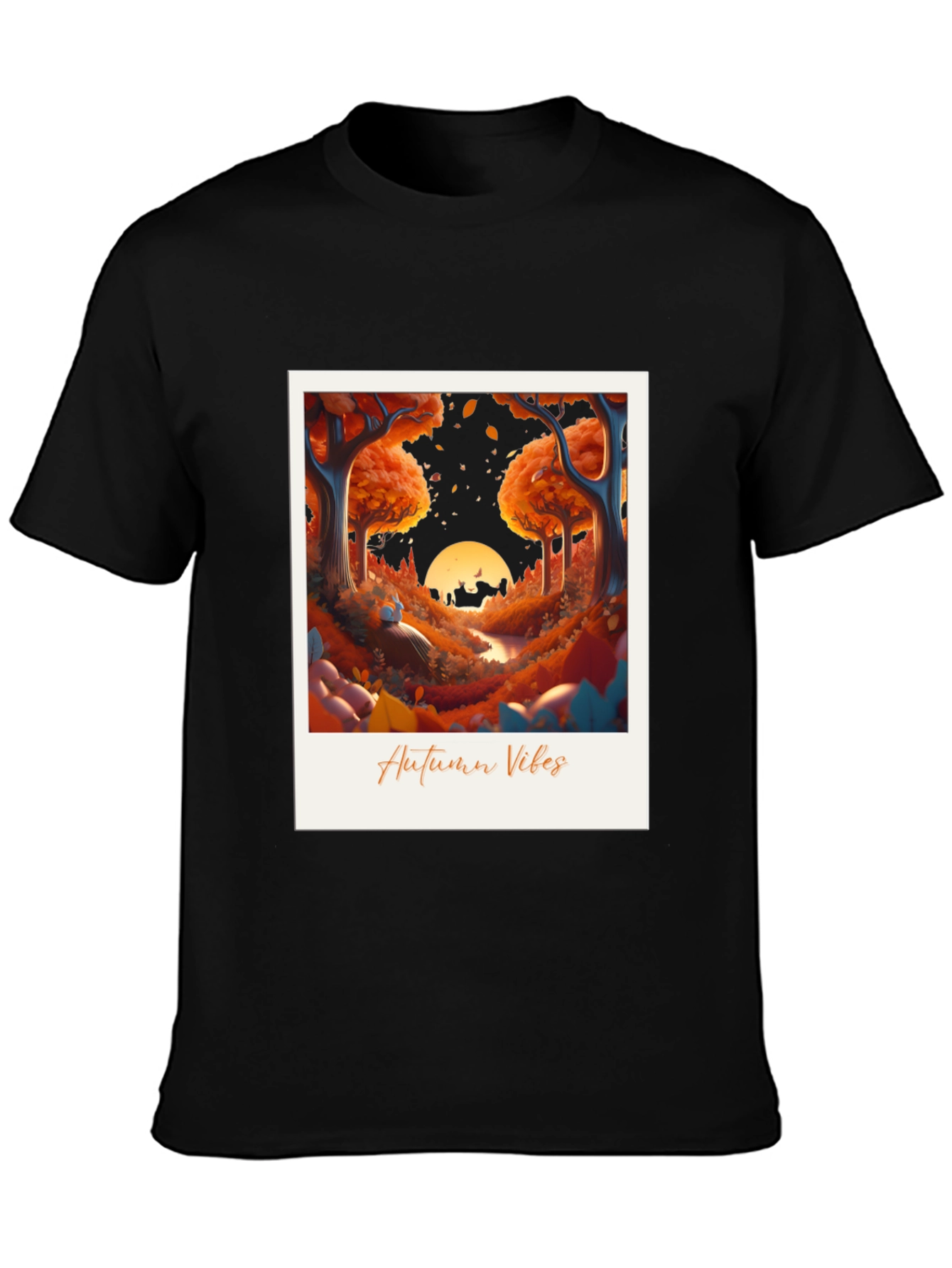 Black Autumn Vibes T-Shirt view 3