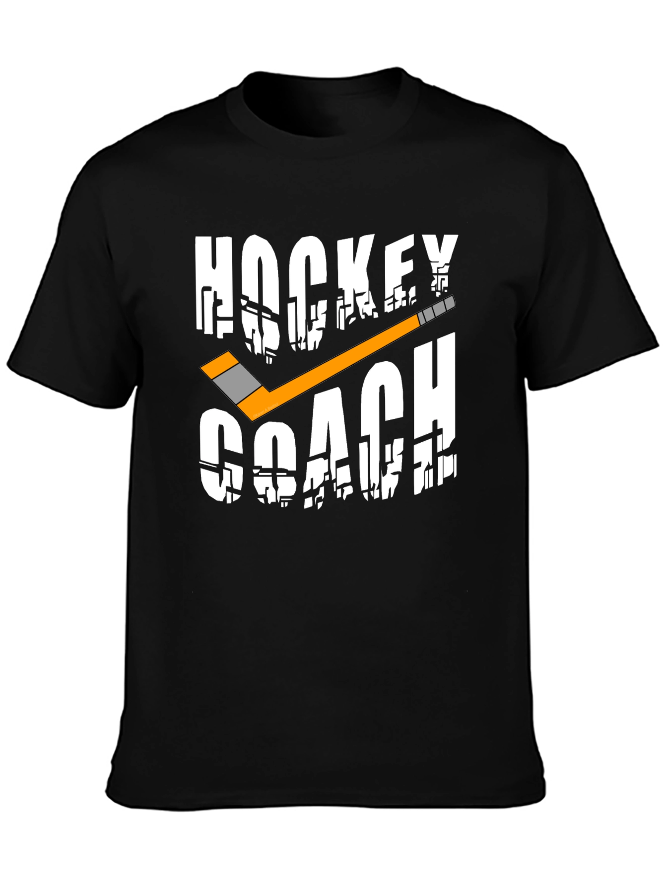 Black Hockey Coach Graphic T-Shirt view 3