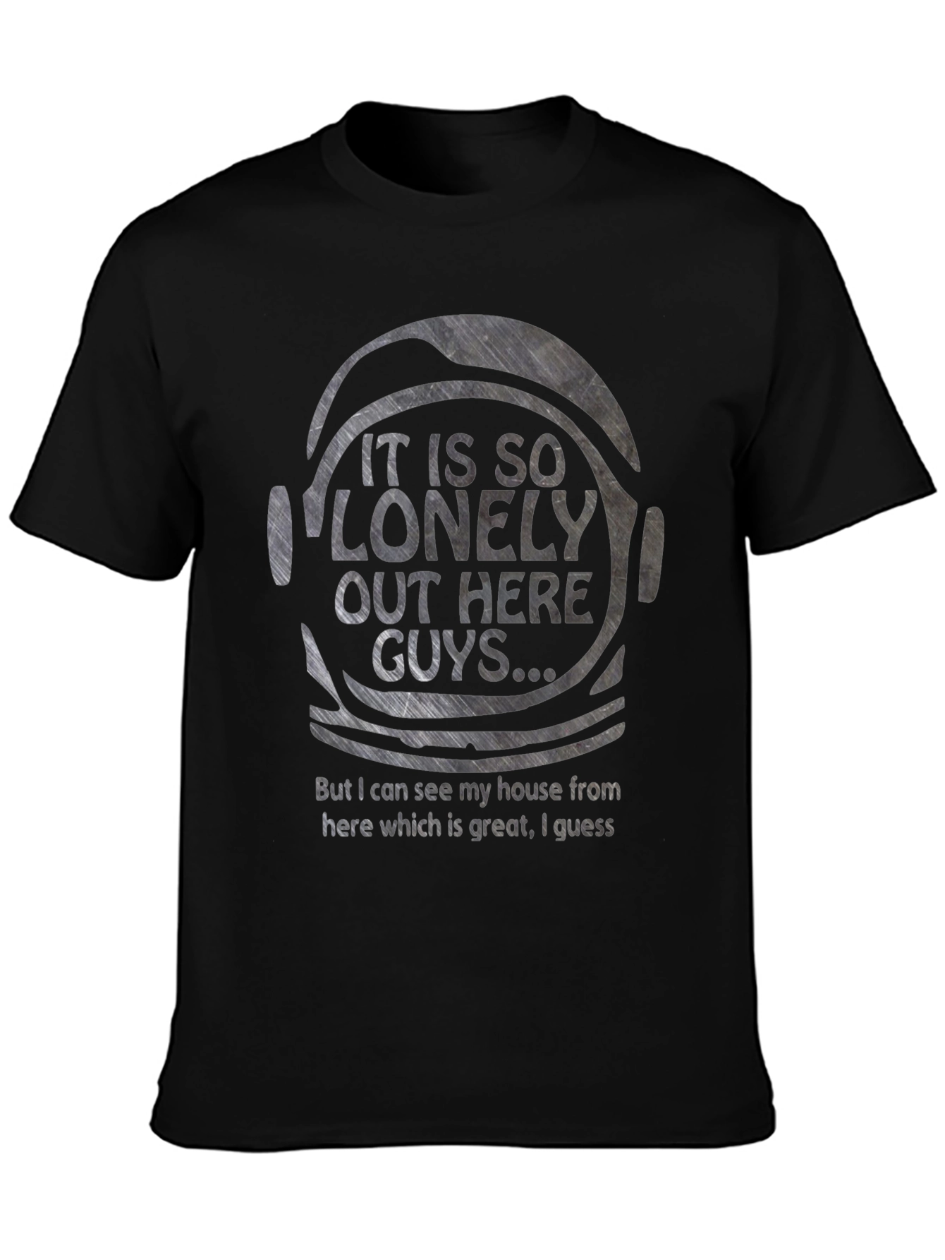 Black Lonely Astronaut T-Shirt - Space Humor Tee view 3