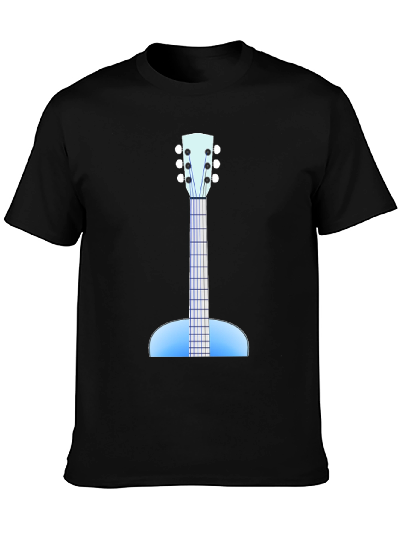 Black Guitar Graphic Black Tee - Music Lover's Apparel view 3