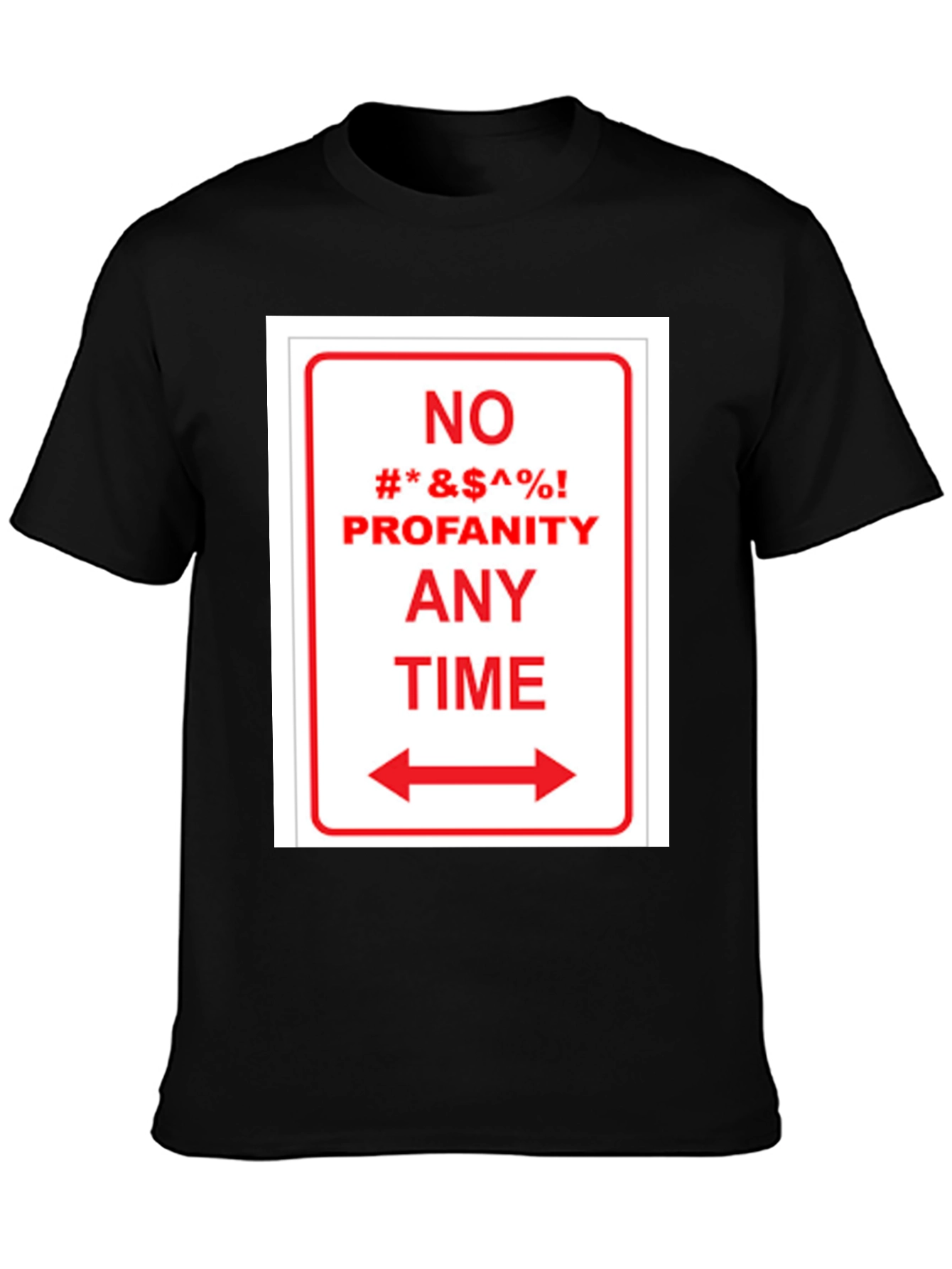 Black No Profanity Anytime Graphic Tee view 3