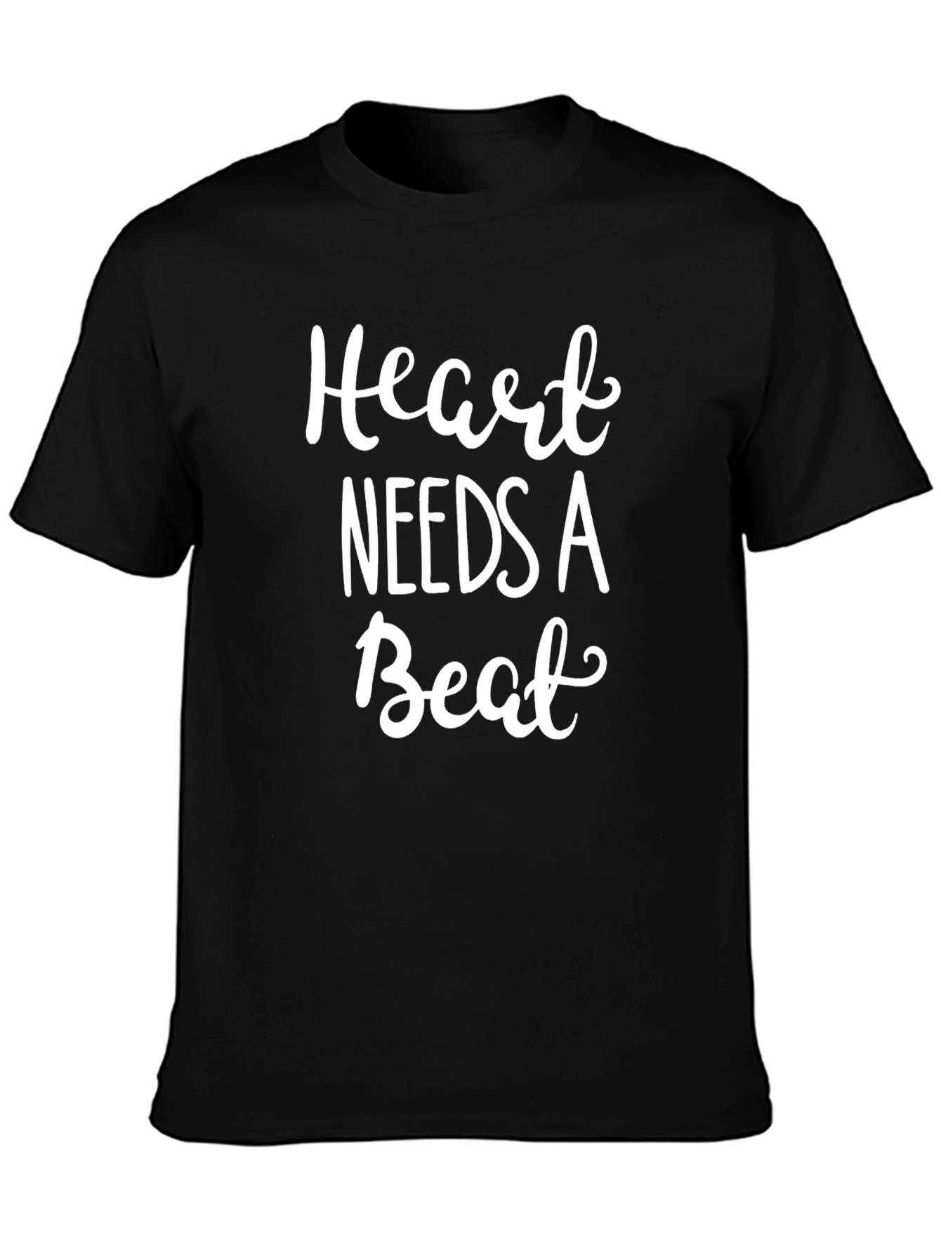 Black Heart Needs a Beat Graphic Tee - Men's Black T-Shirt view 3