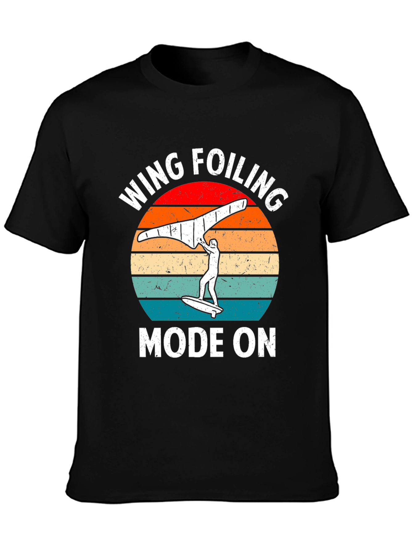Black Wing Foiling Mode On Graphic Tee view 3