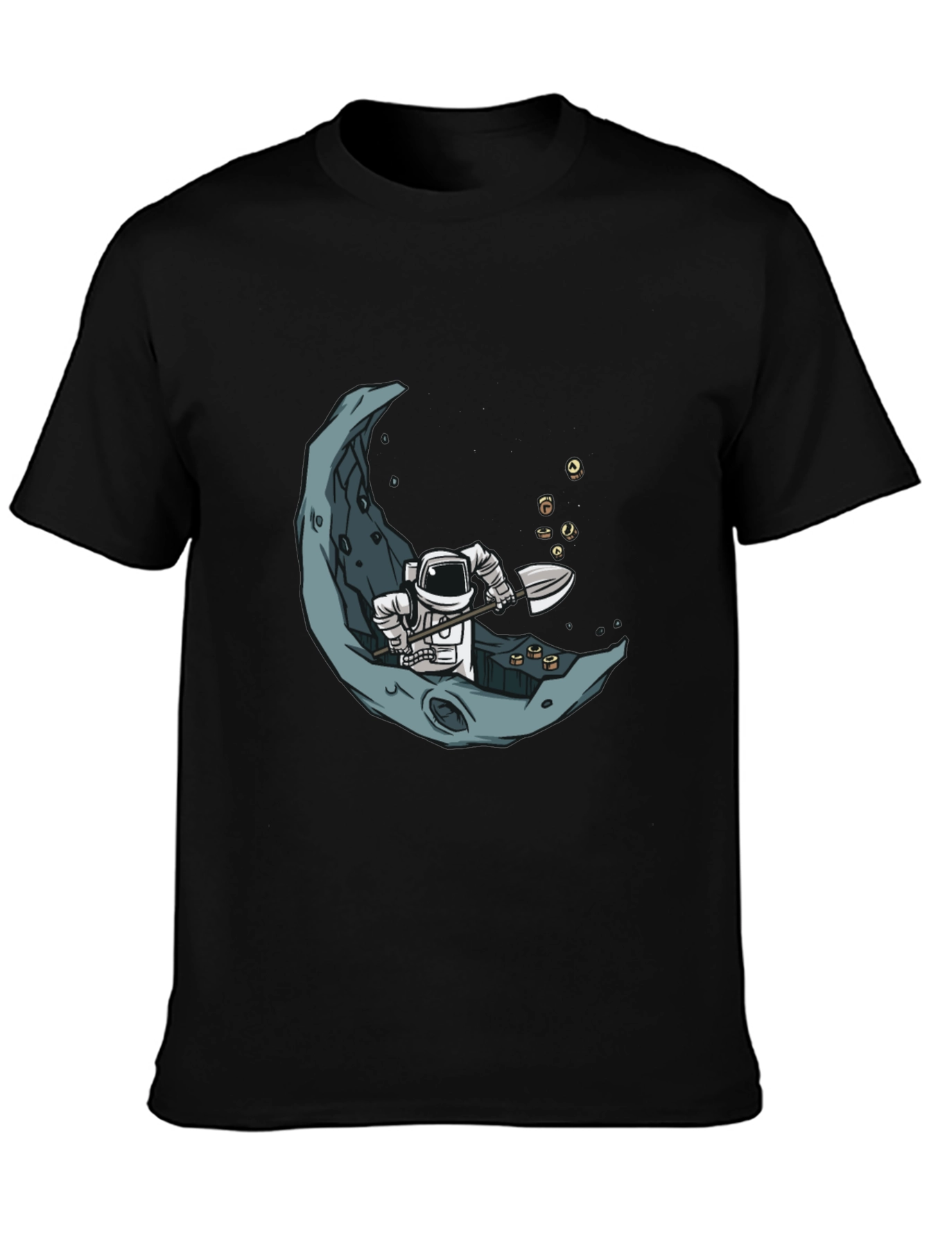 Black Astronaut Moon Miner Graphic Tee view 3