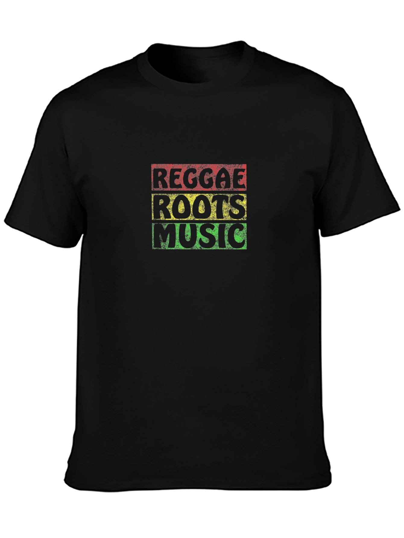 Black Reggae Roots Music T-Shirt - Rastafarian Style view 3