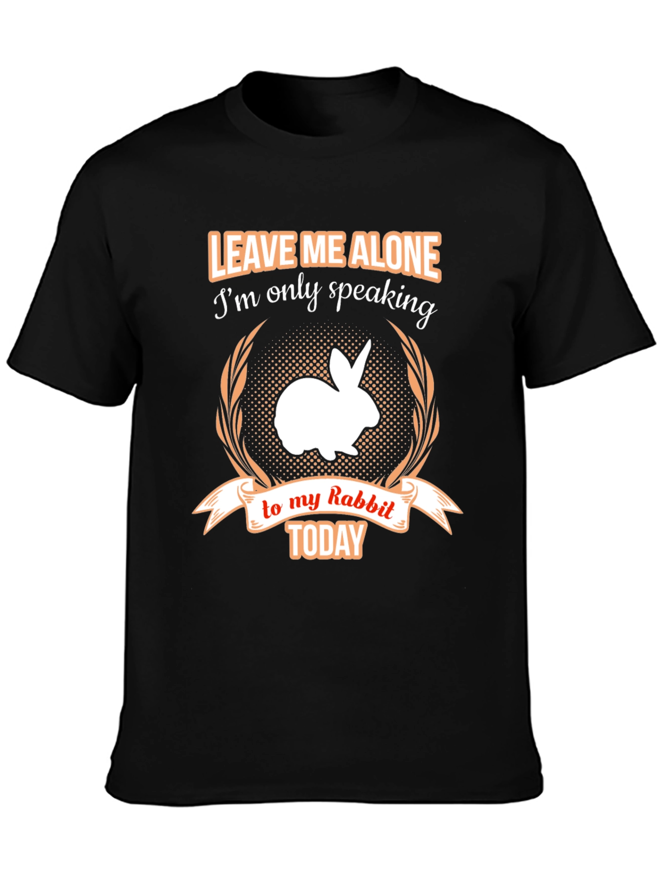 Black Leave Me Alone Rabbit T-Shirt view 3
