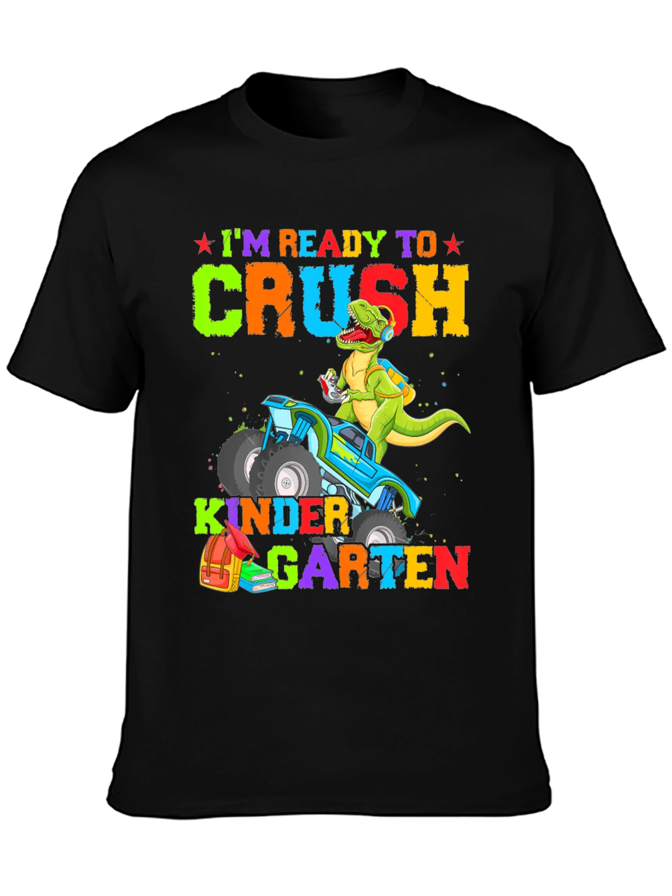 Ready to Crush Kindergarten Dinosaur Monster Truck T-Shirt - 3