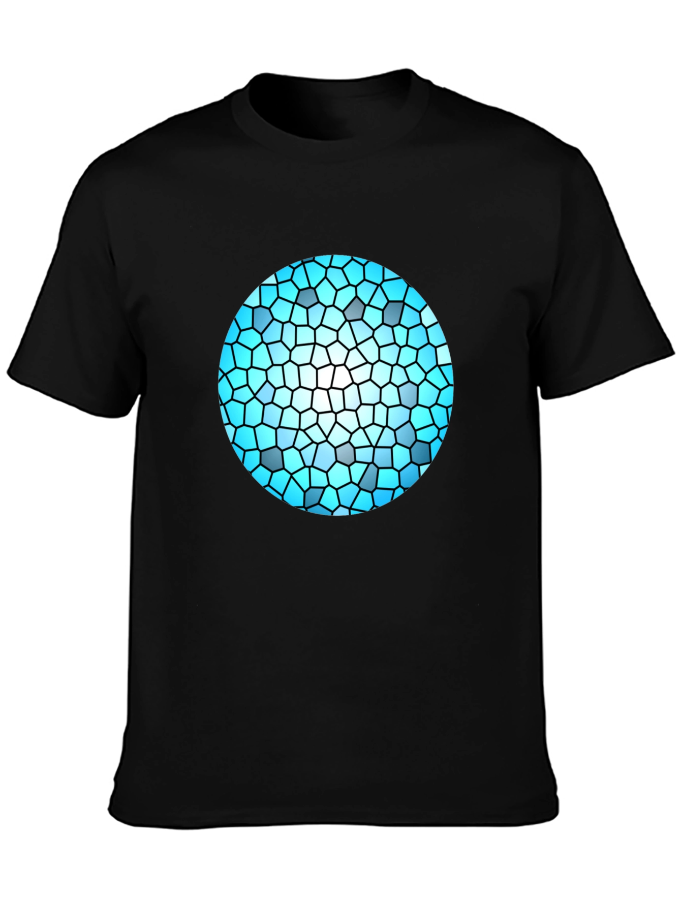 Black Modern Mosaic Orb Graphic Tee - Stylish Black T-Shirt view 3
