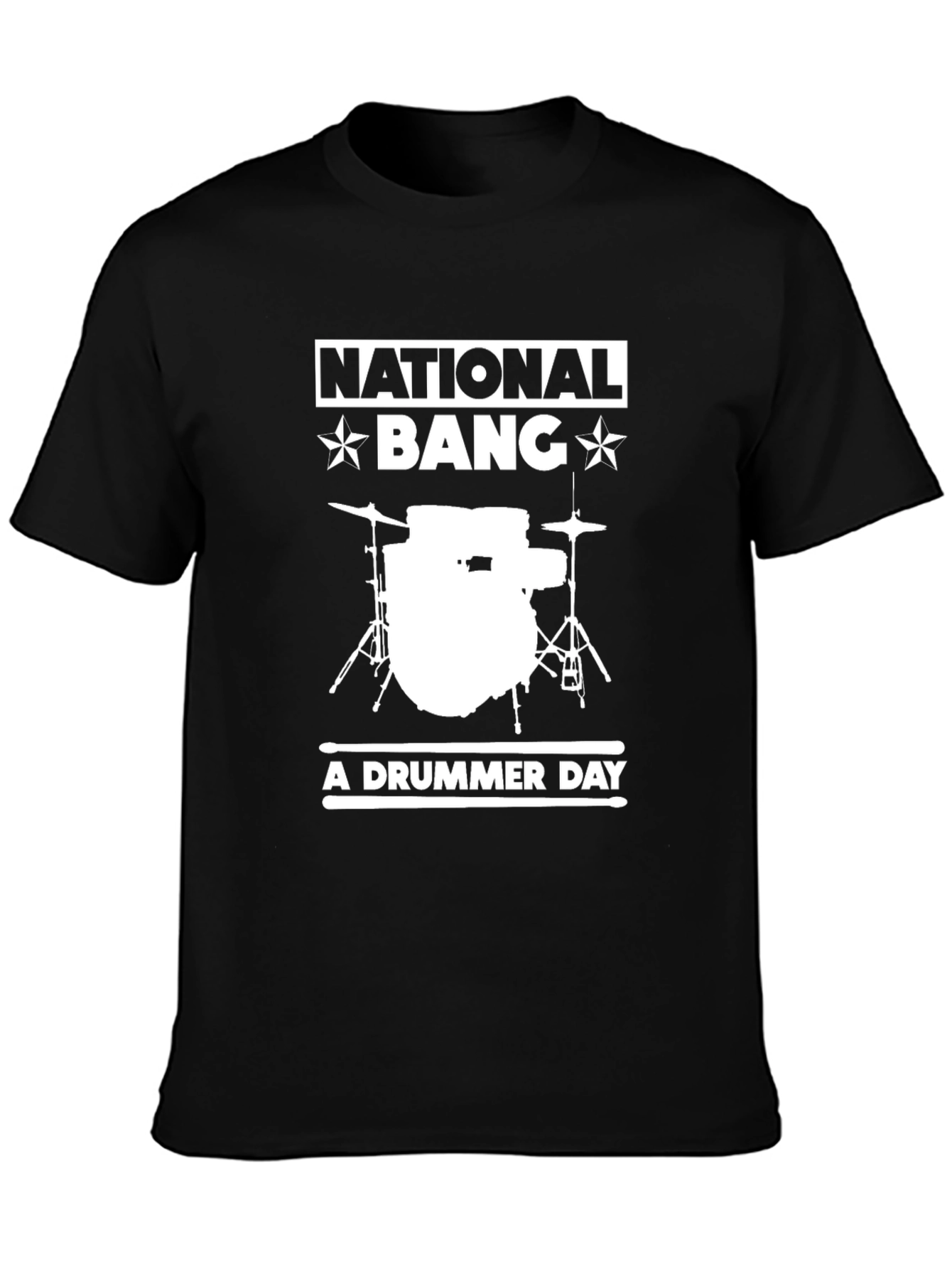 Black National Bang A Drummer Day Black T-Shirt view 3