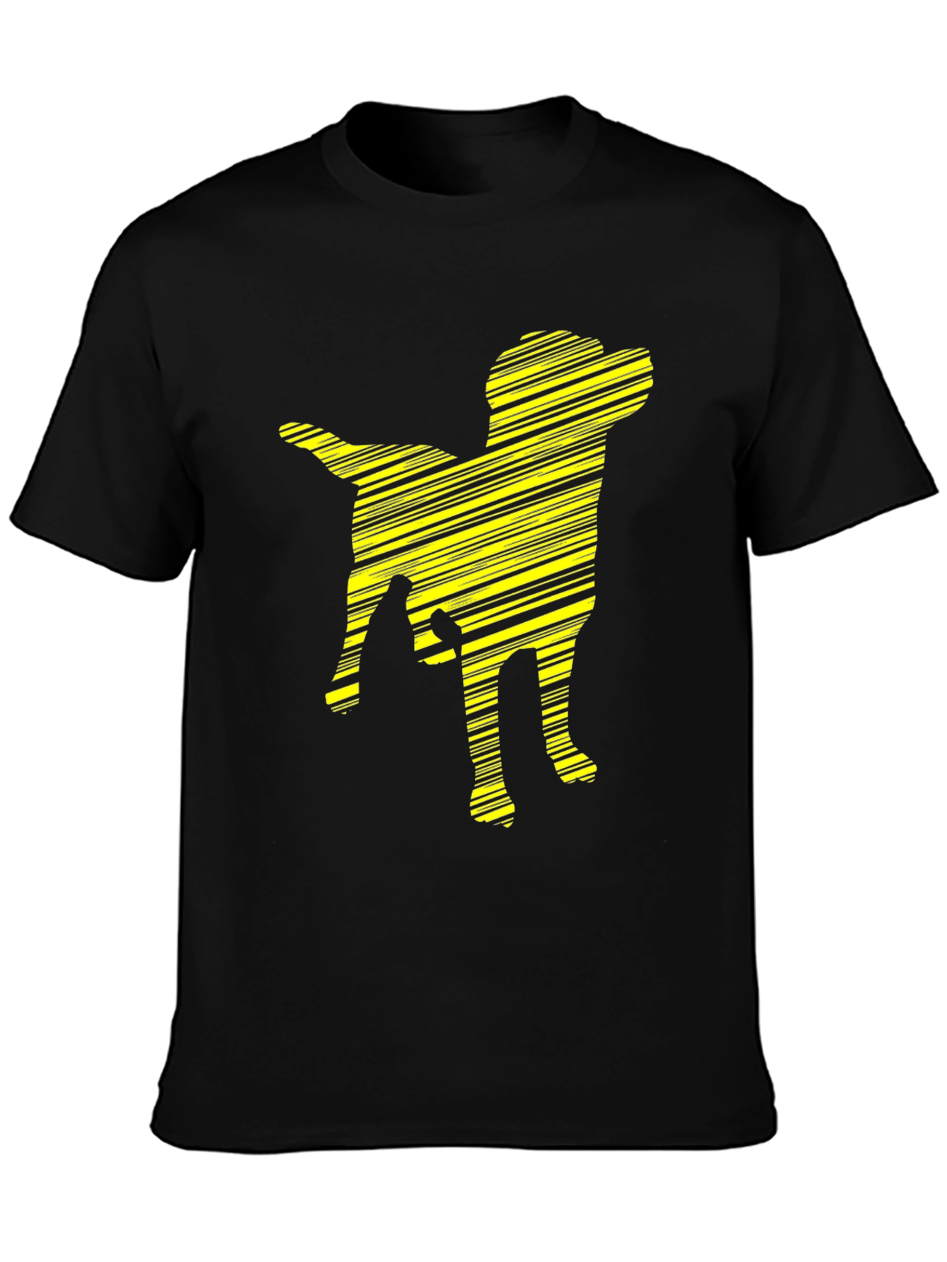 Black Dog Graphic Tee - Black Cotton Blend Casual Shirt view 3