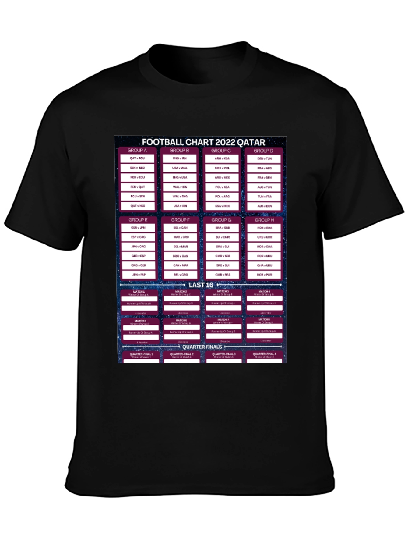Football Chart 2022 Qatar T-Shirt - 3