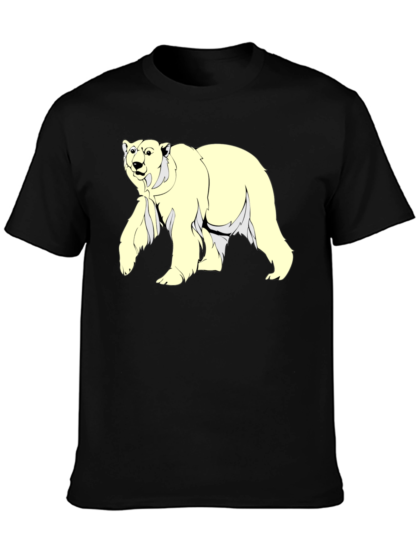 Black Polar Bear Graphic Tee - Men's Black T-Shirt view 3
