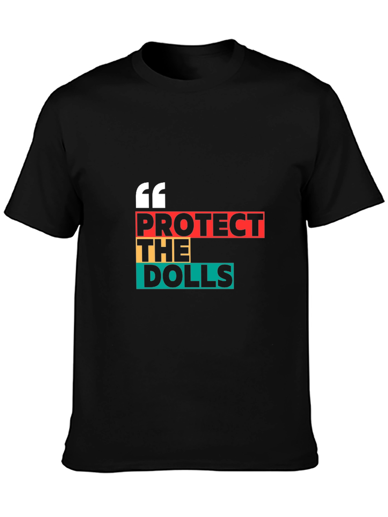 Black Protect The Dolls Graphic Tee - Black Cotton Blend view 3