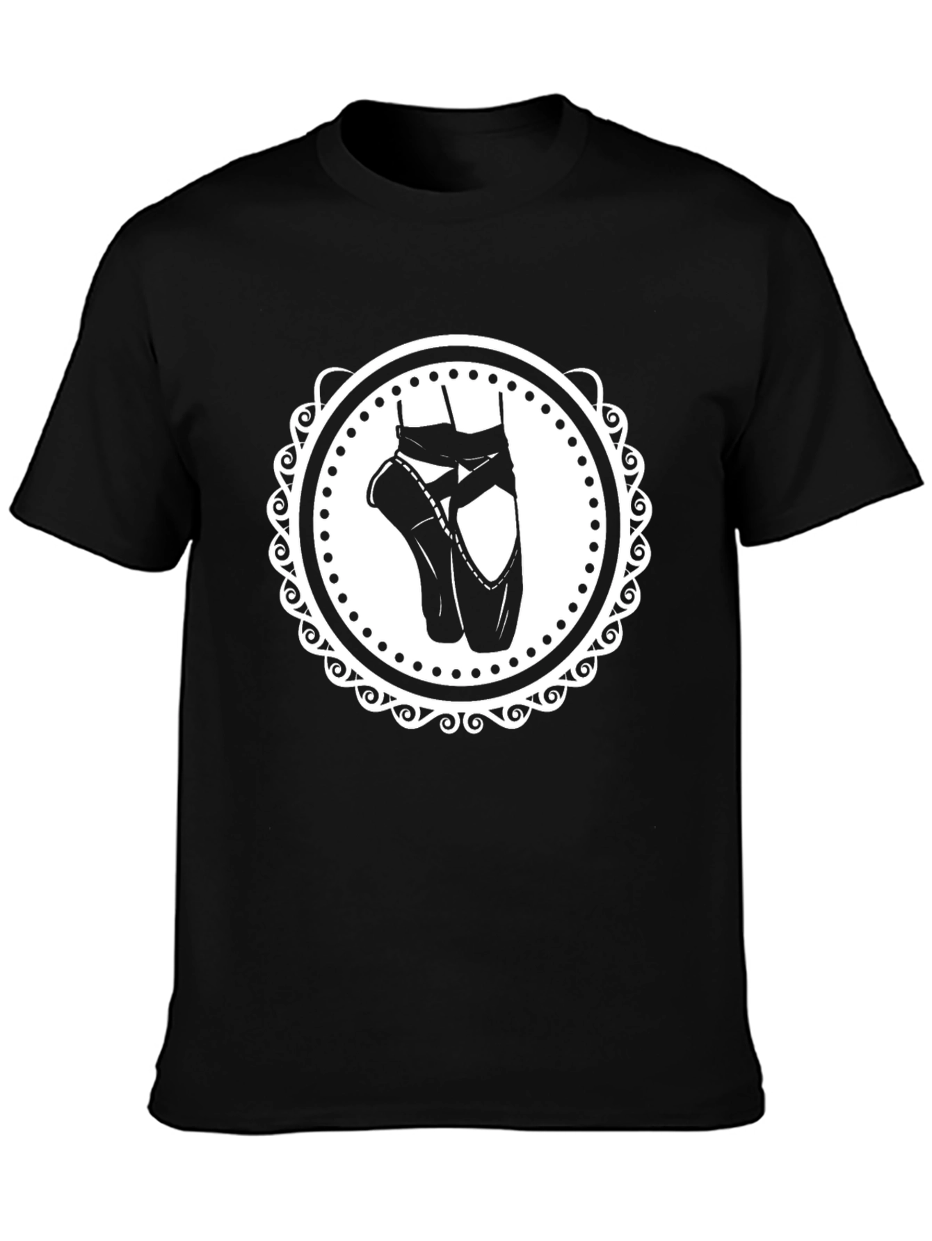 Black Ballet Shoes Graphic Tee - Dance Lover Shirt view 3
