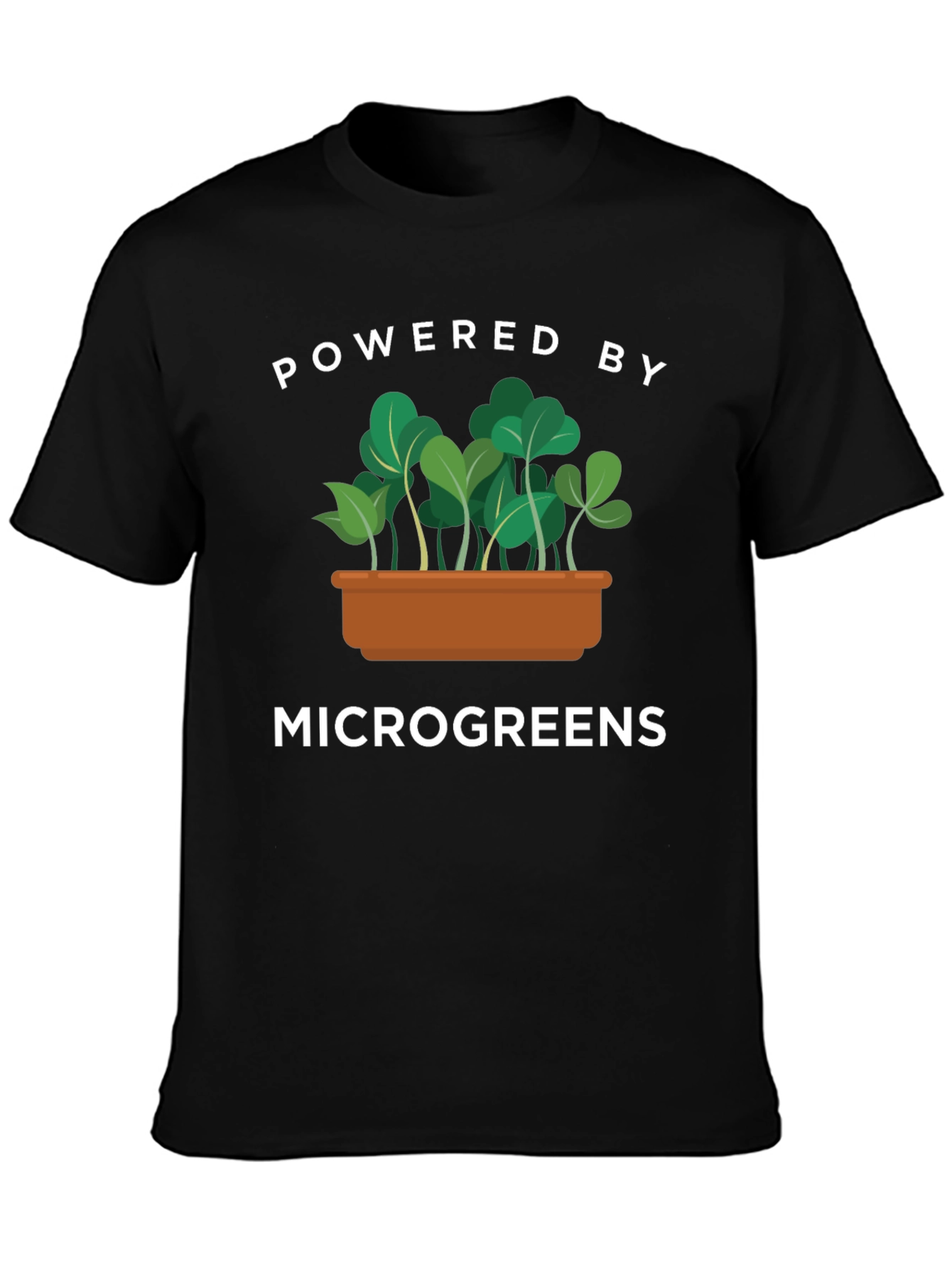 Black Powered by Microgreens T-Shirt view 3