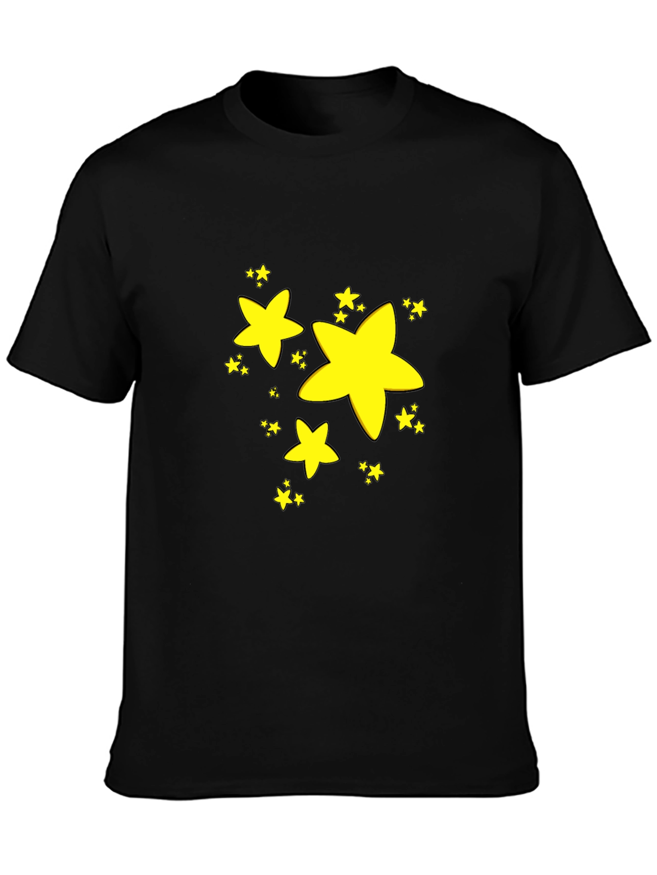 Black Stars Graphic Black T-Shirt view 3