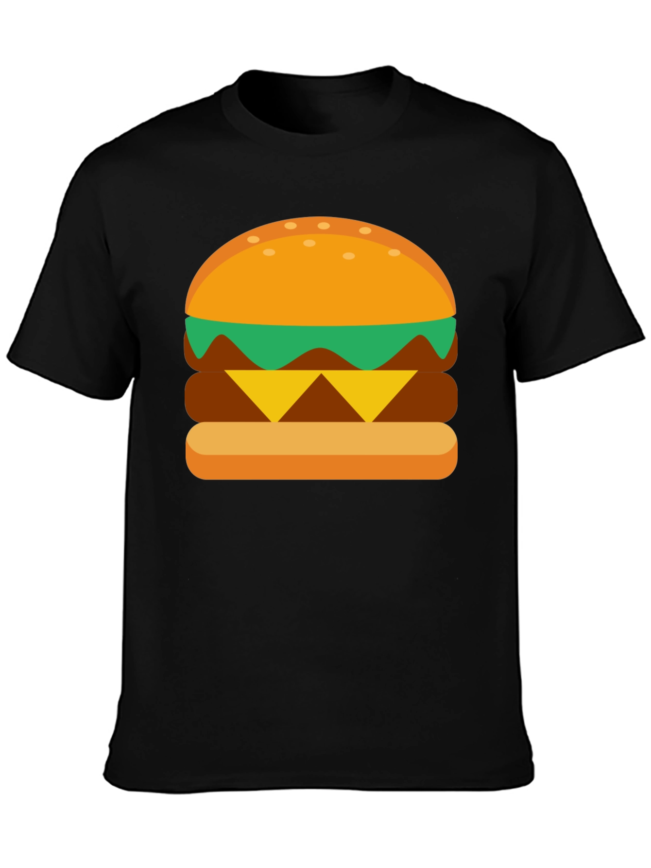 Black Burger Graphic Tee - Casual Cotton T-Shirt view 3