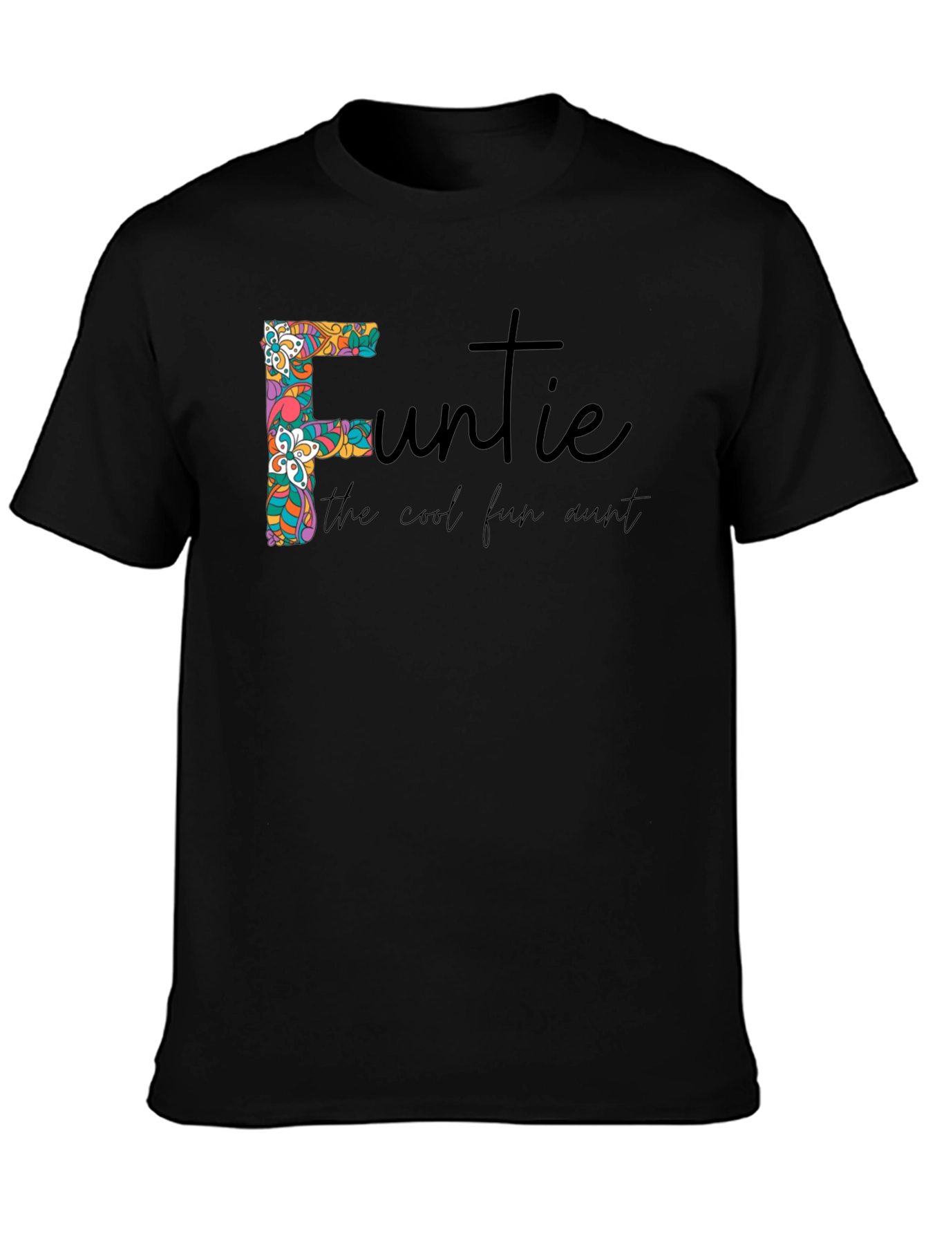 Black Fun Auntie Graphic Tee view 3