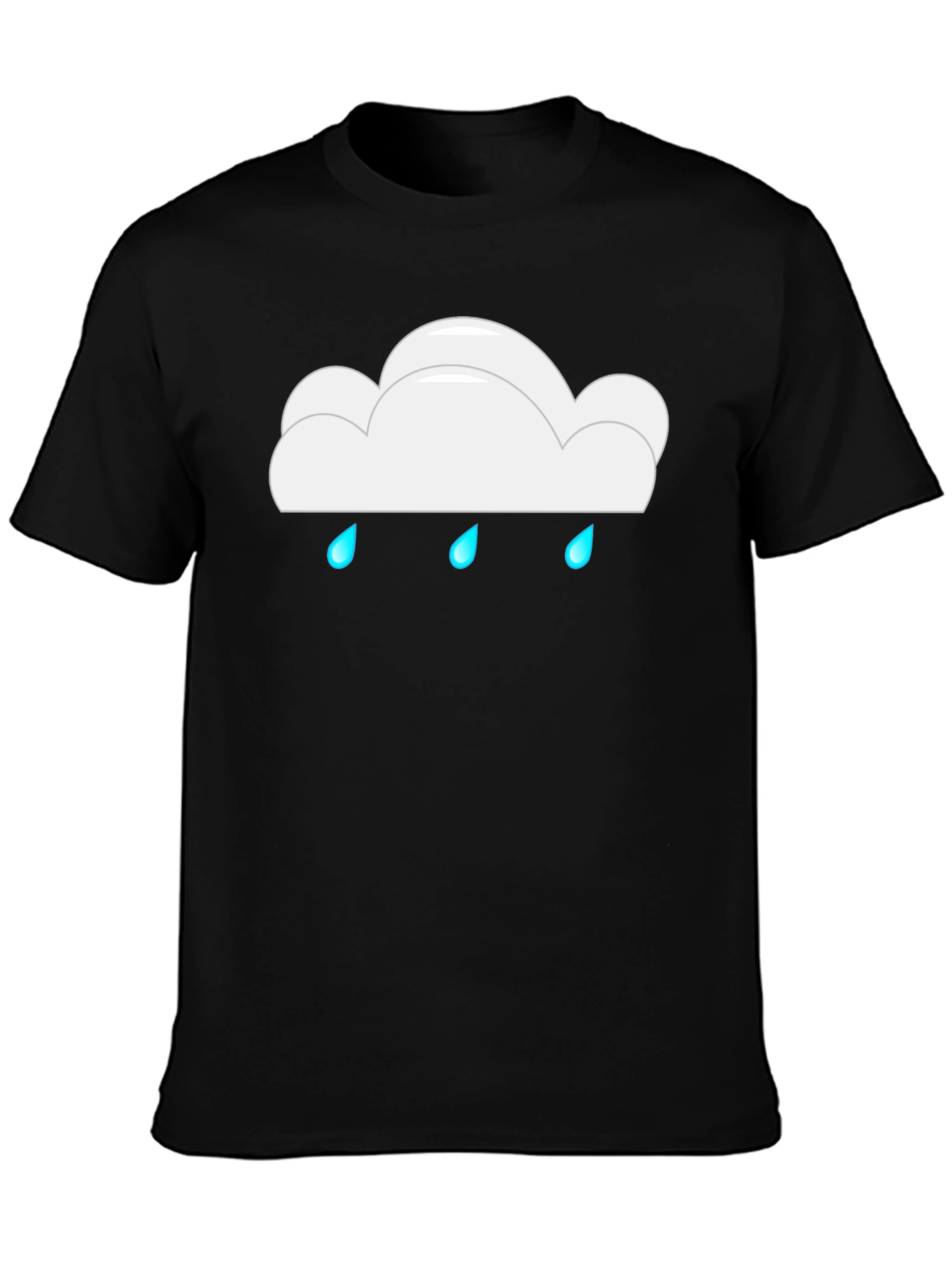 Black Rainy Cloud Black T-Shirt view 3