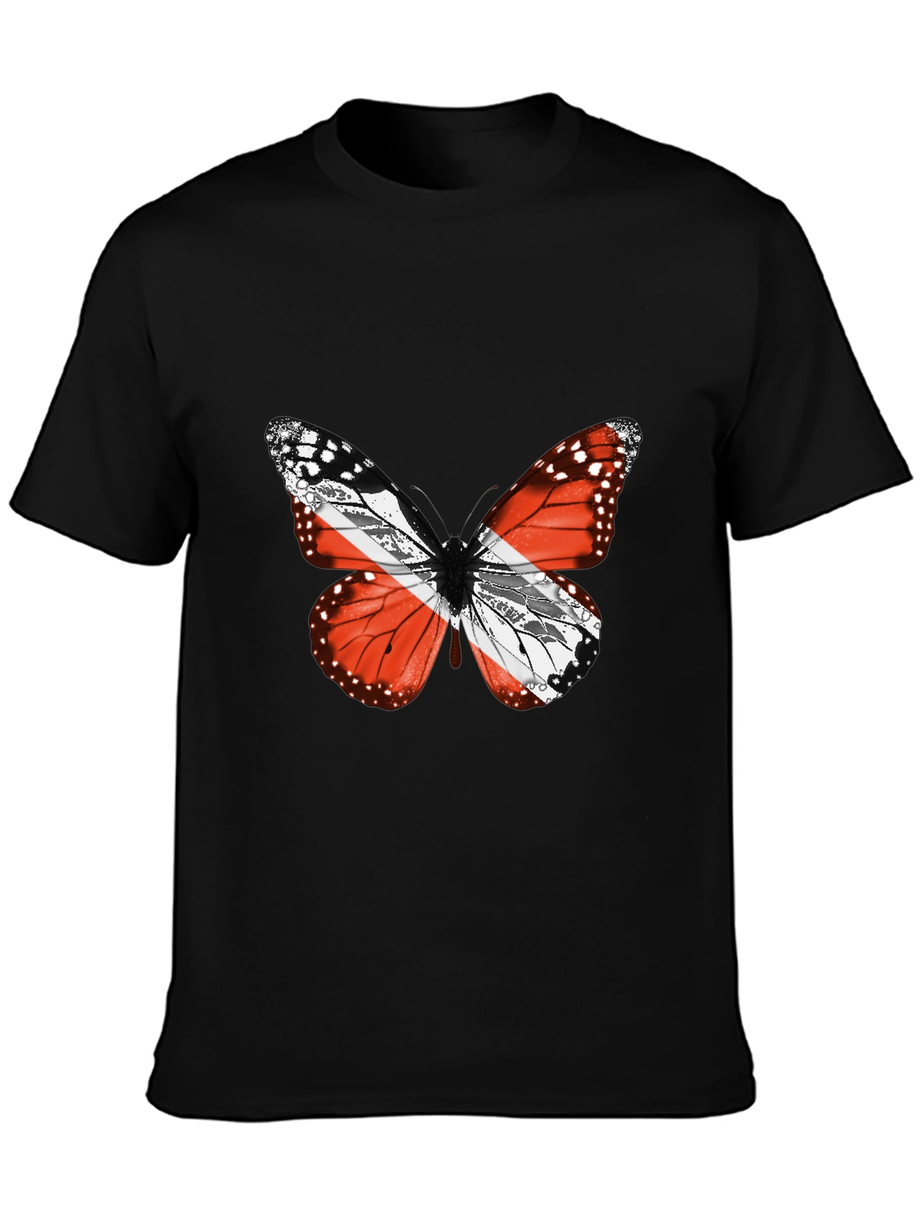Black Butterfly Trinidad & Tobago Flag T-Shirt view 3