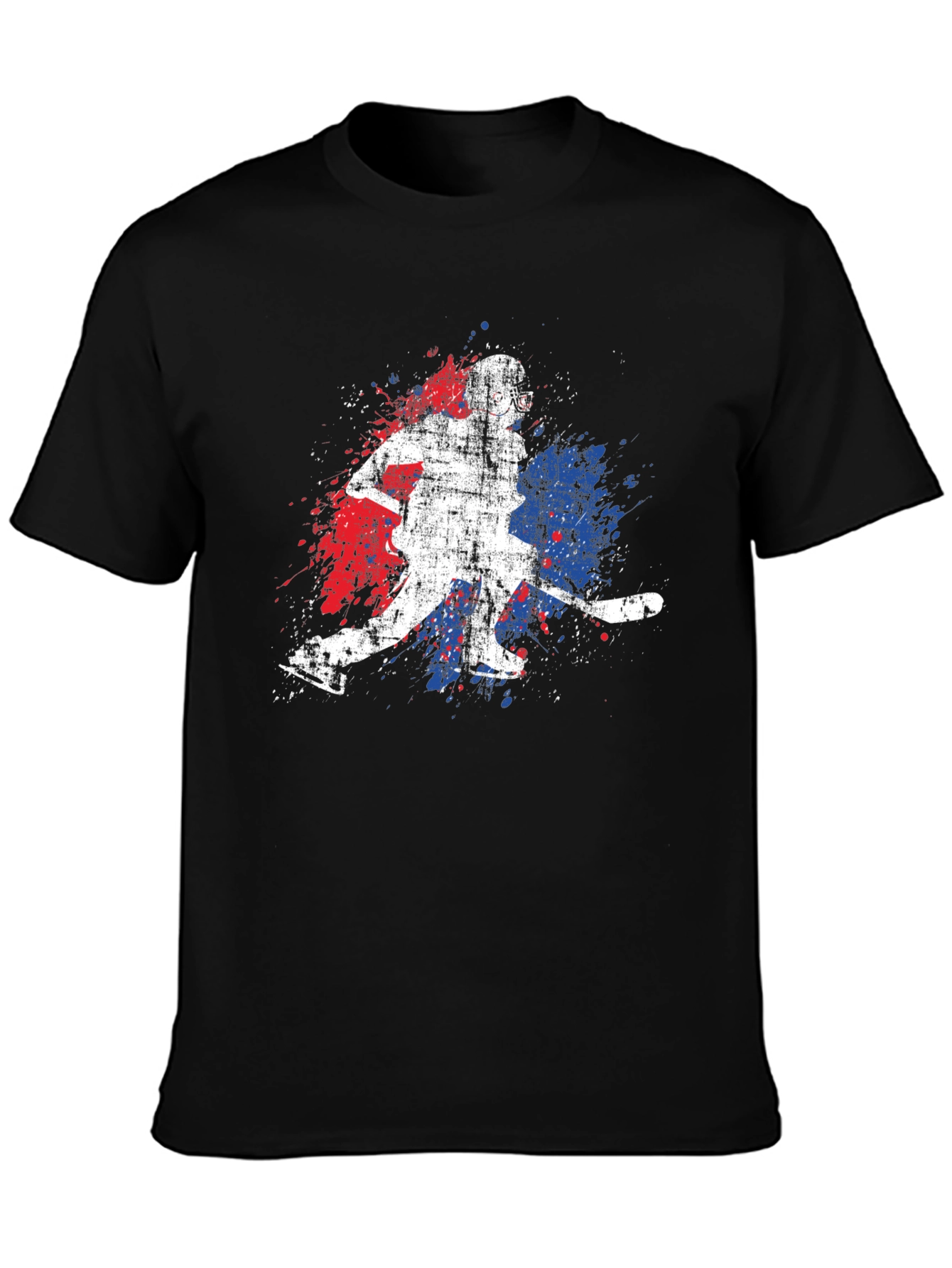 Black Hockey Player Graphic Tee - Sporty Style view 3