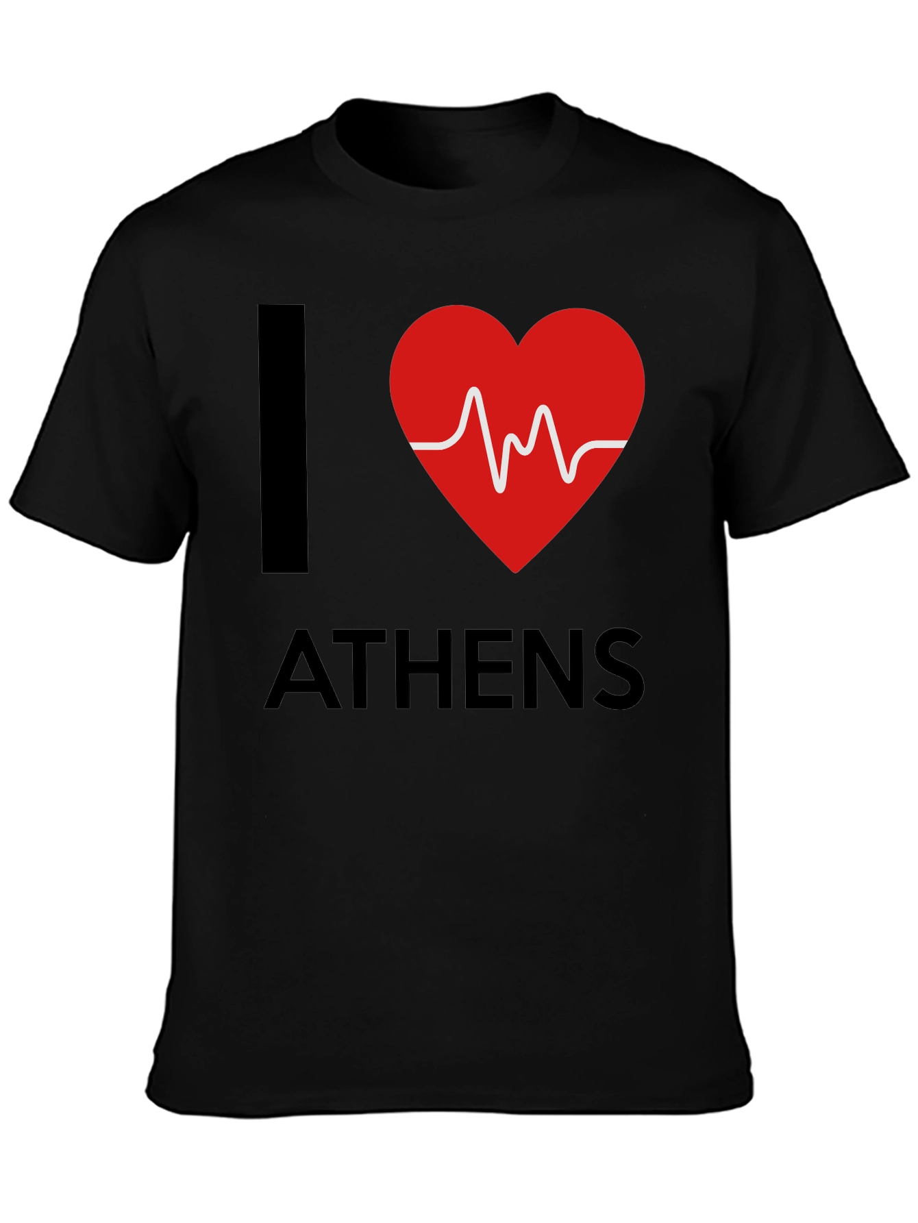 Black I Heart Athens Graphic Tee - Black view 3