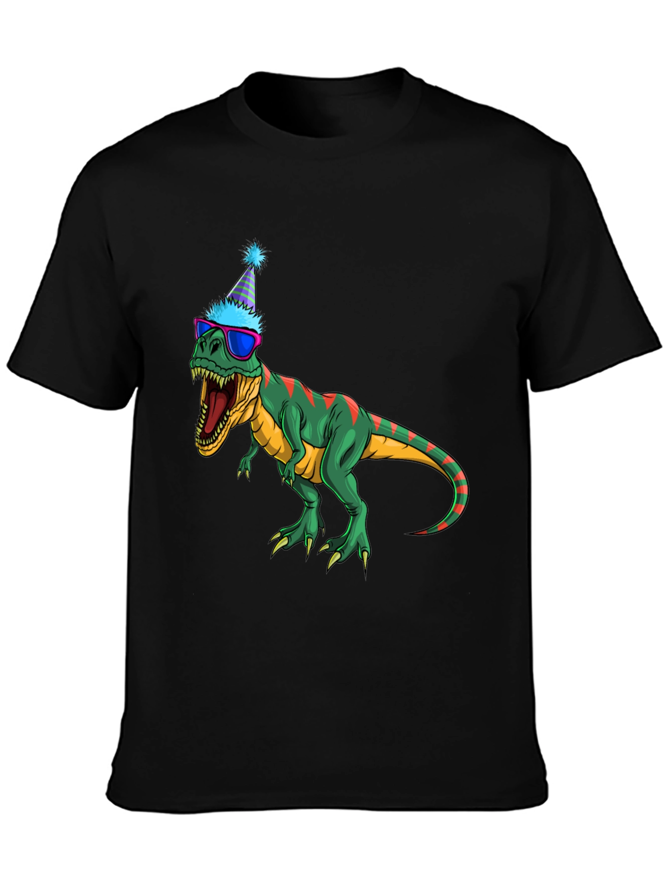 Black Party Dino T-Shirt - Fun & Festive view 3