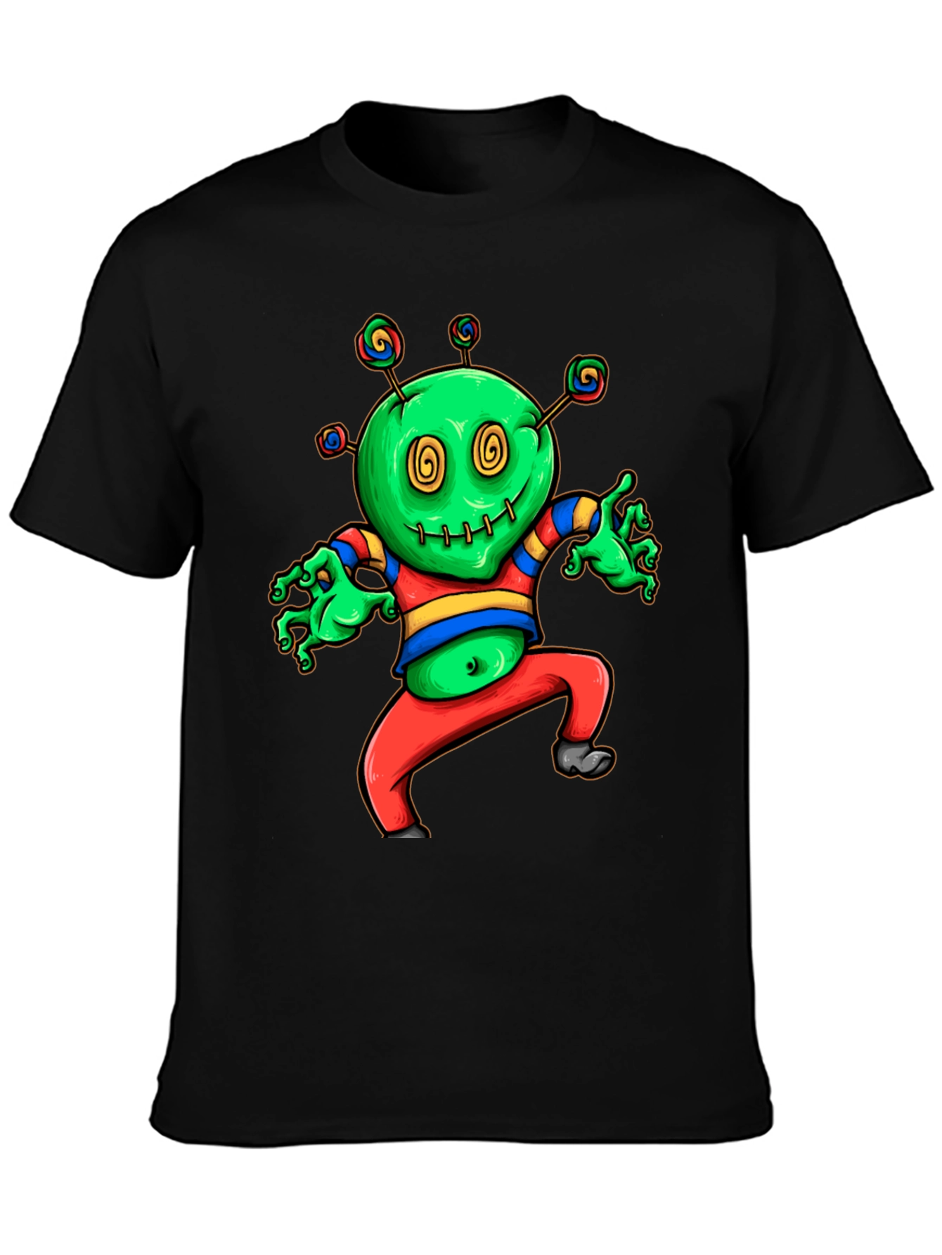 Black Funky Green Monster T-Shirt view 3