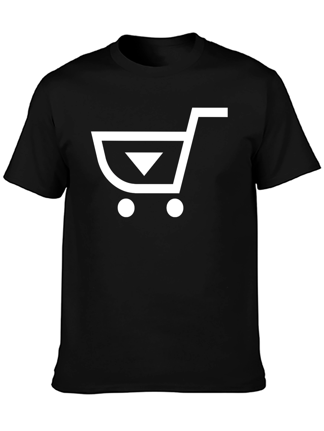 Black Modern Shopping Cart Graphic Tee - Black view 3