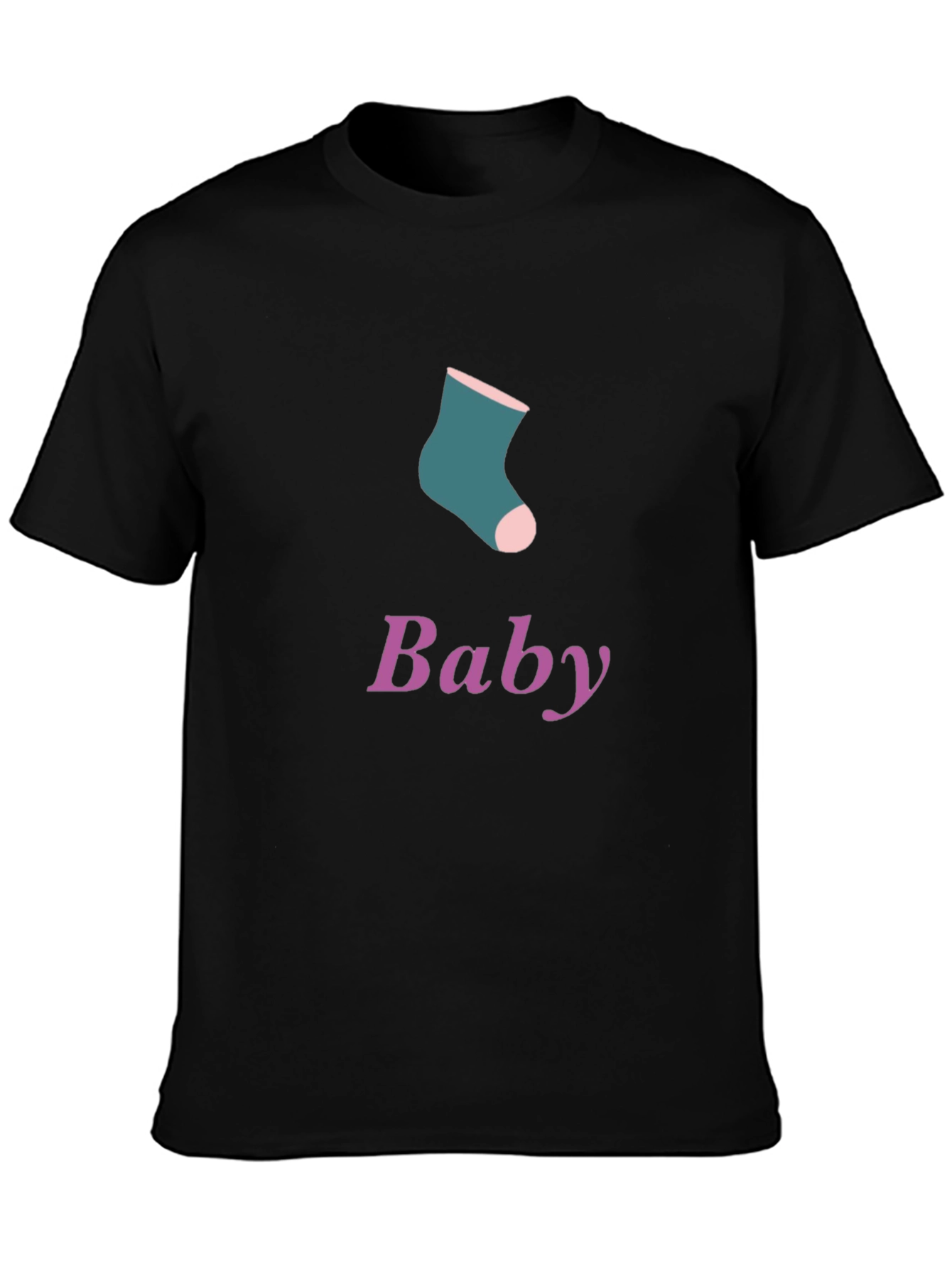 Black Baby Sock Graphic Tee - Soft Cotton Blend view 3