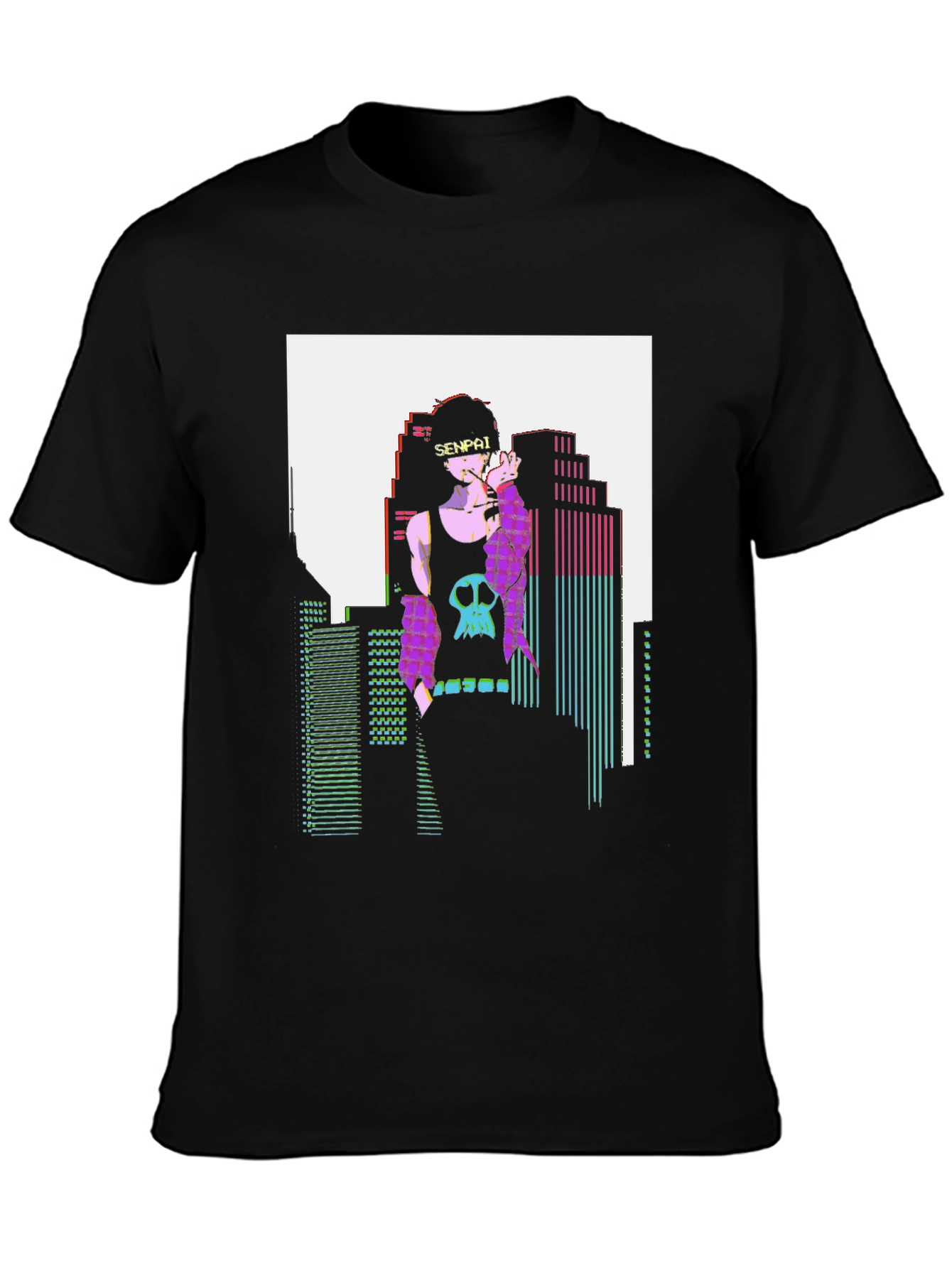 Cyberpunk Senpai T-Shirt - Graphic Anime Tee - 3