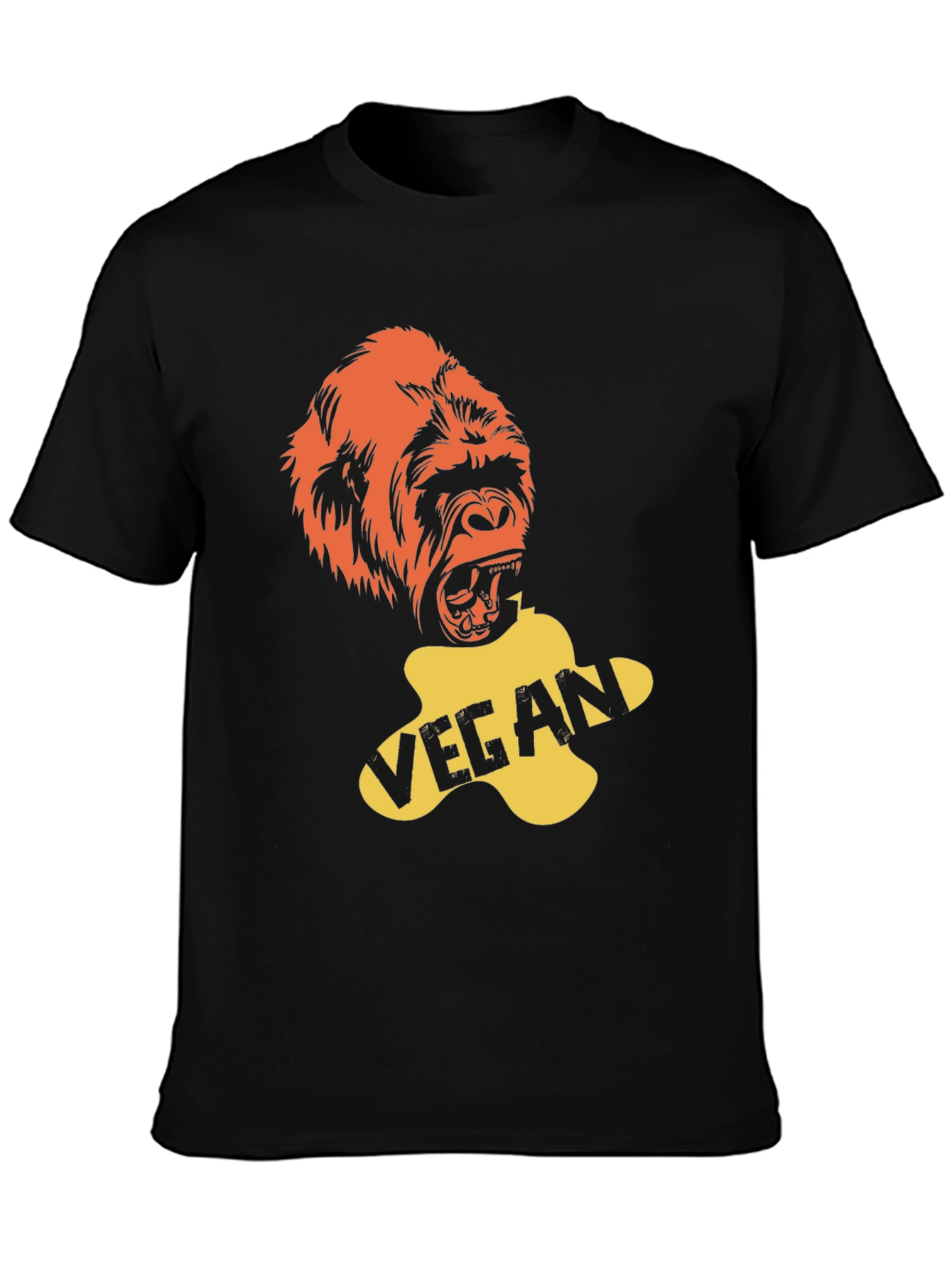 Black Vegan Gorilla Graphic T-Shirt - Bold & Ethical Style view 3
