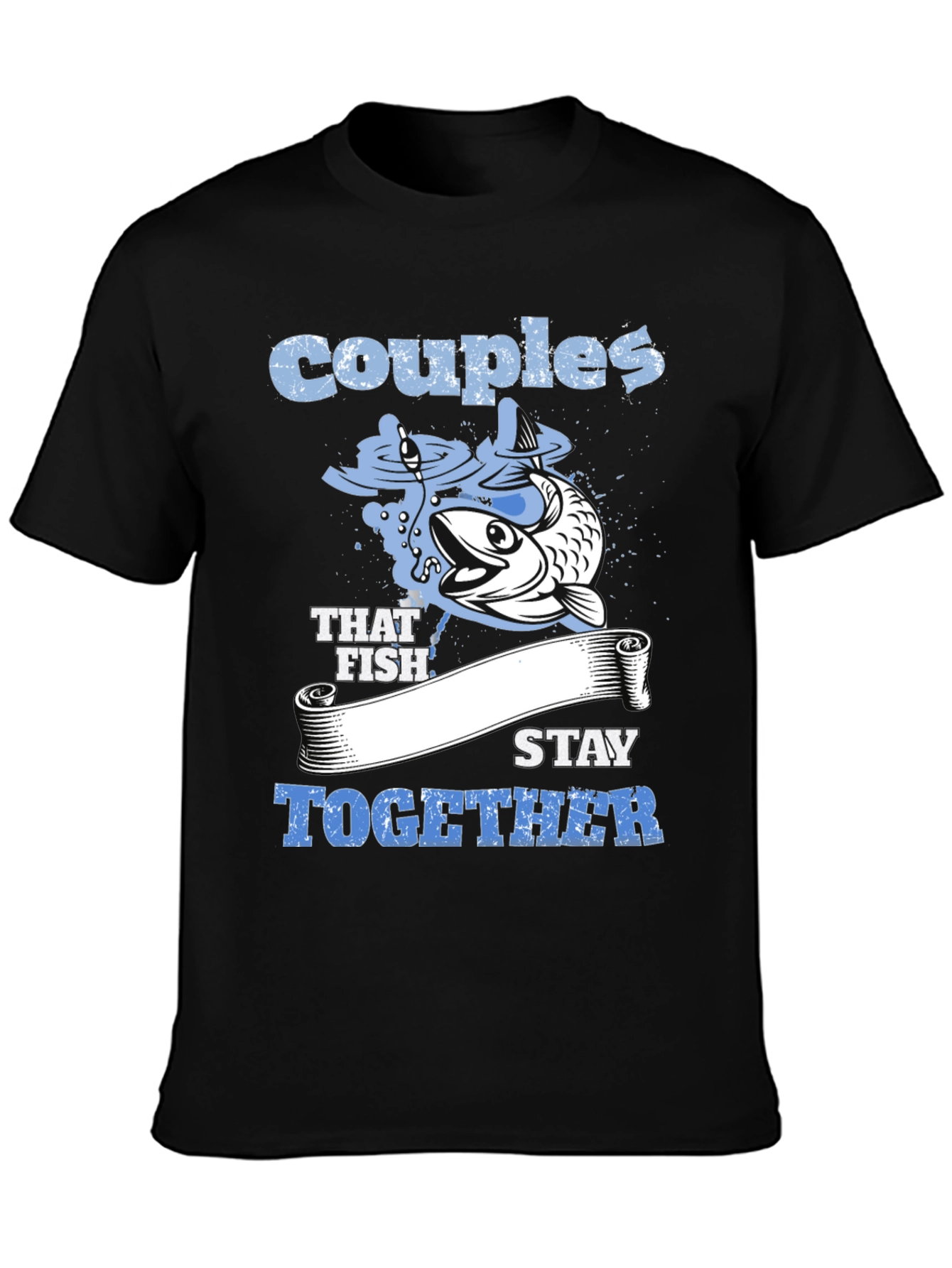 Black Couples That Fish Stay Together Graphic Tee view 3