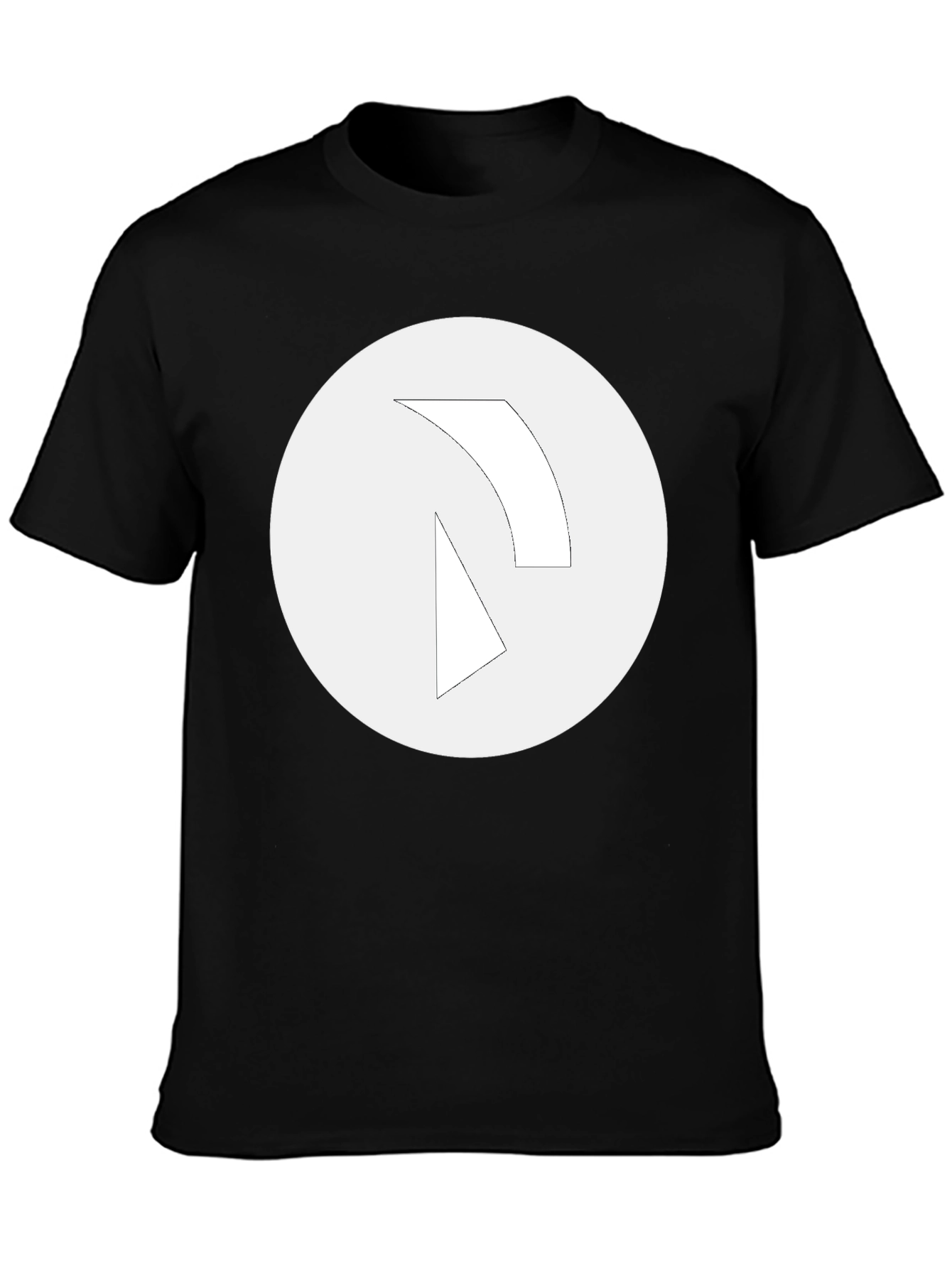 Black Minimalist Graphic Tee - Black Cotton Blend view 3