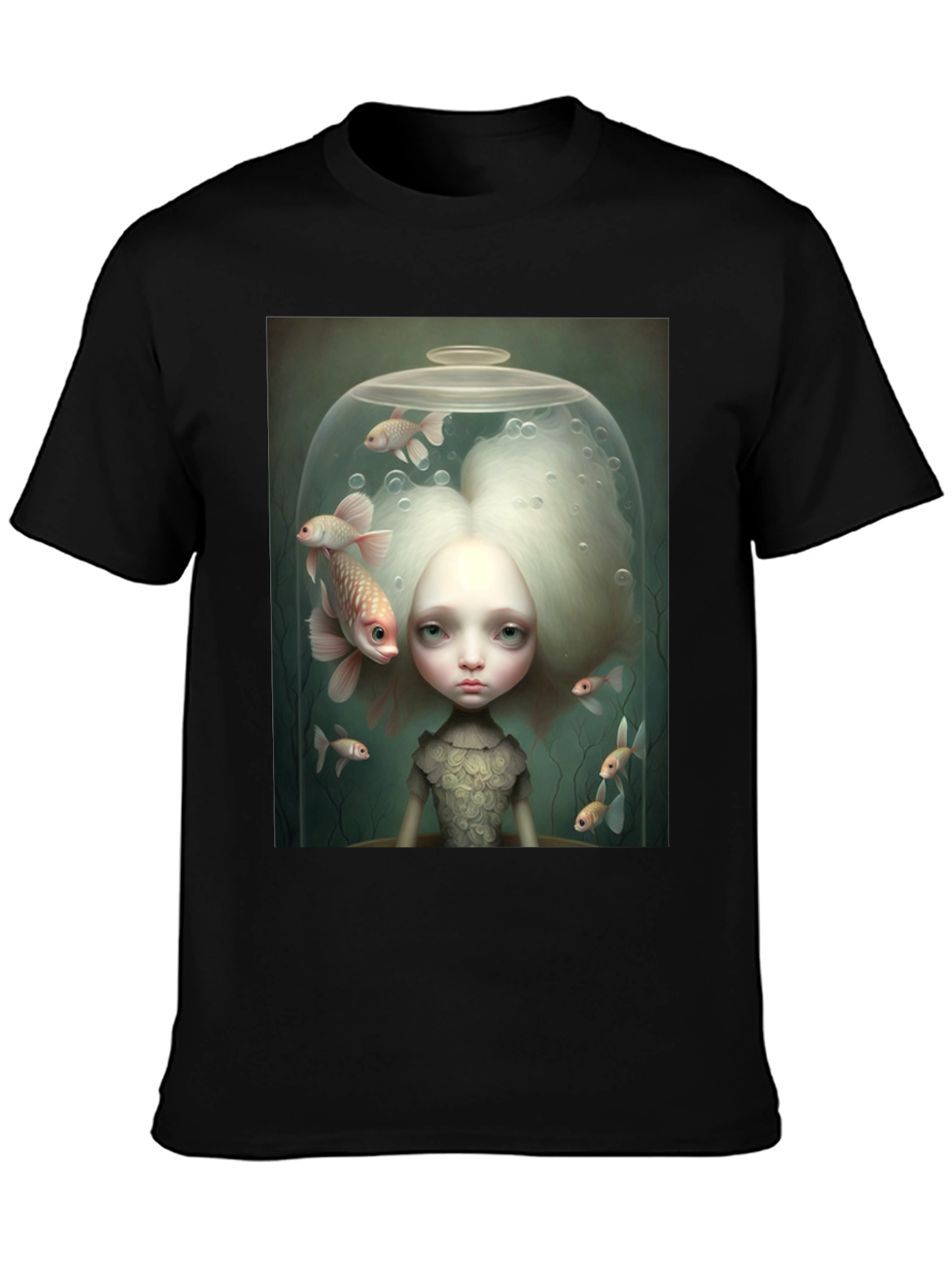 Black Fishbowl Art Graphic Tee view 3