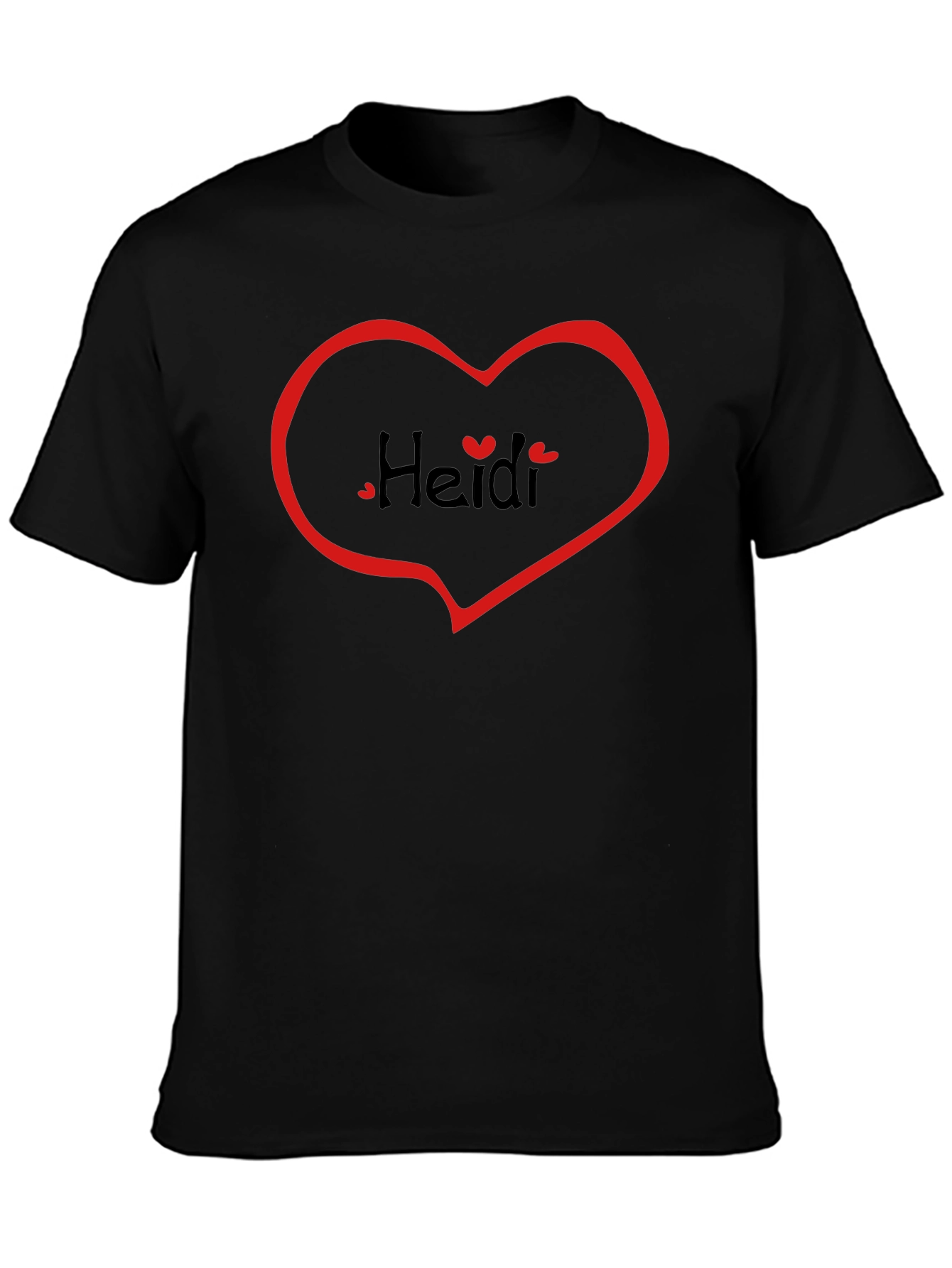 Black Heidi Heart Tee - Black Casual T-Shirt view 3