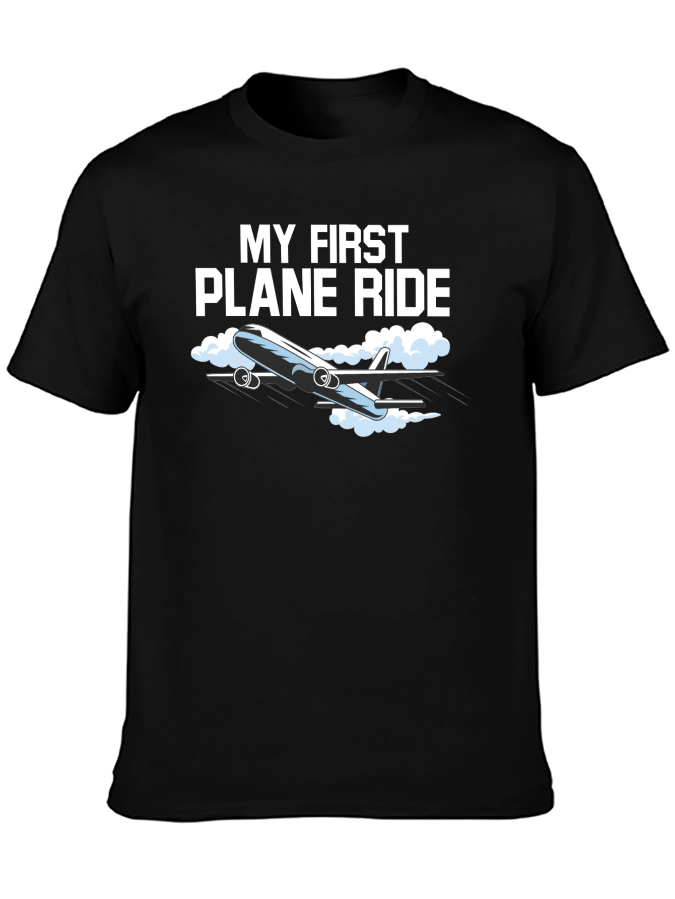 Black My First Plane Ride Graphic Tee - Aviation T-Shirt view 3