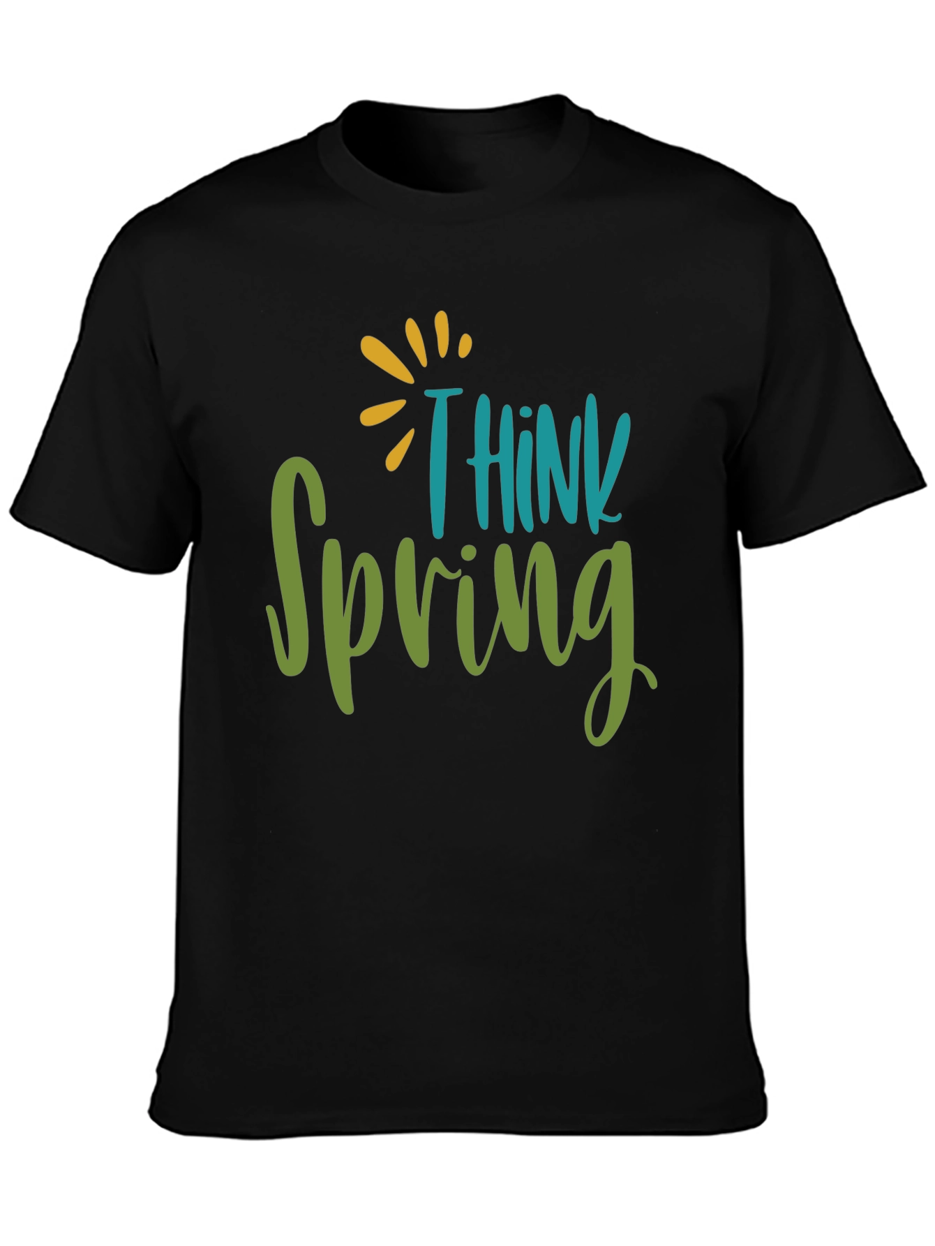 Black Think Spring Graphic Tee - Black view 3