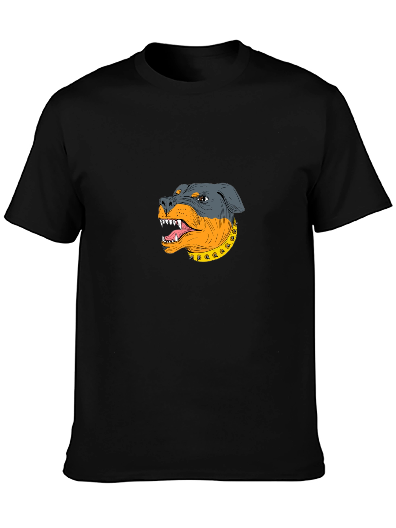 Black Rottweiler Graphic Print Black T-Shirt view 3