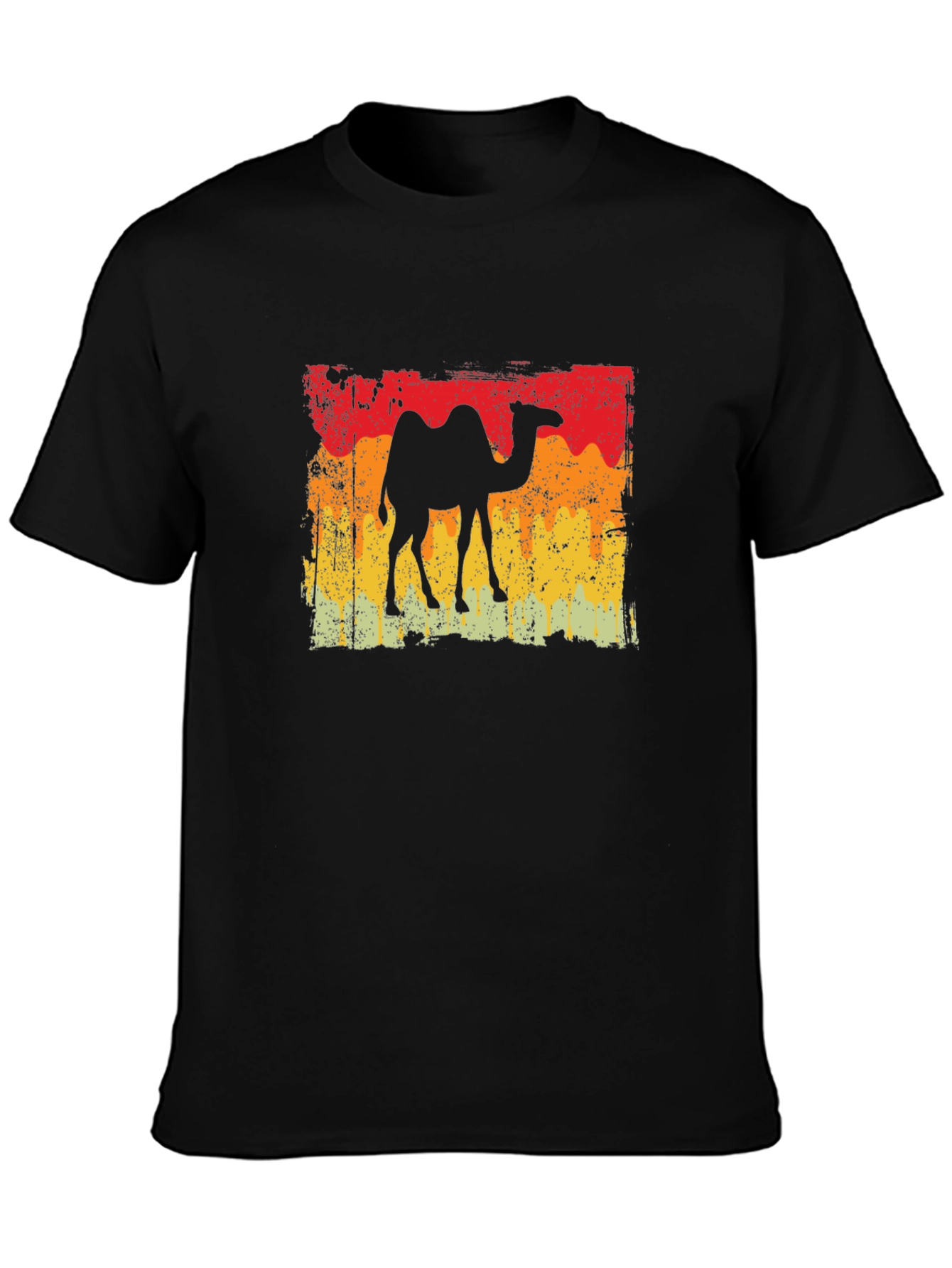 Black Retro Camel T-Shirt - Vintage Desert Vibes view 3